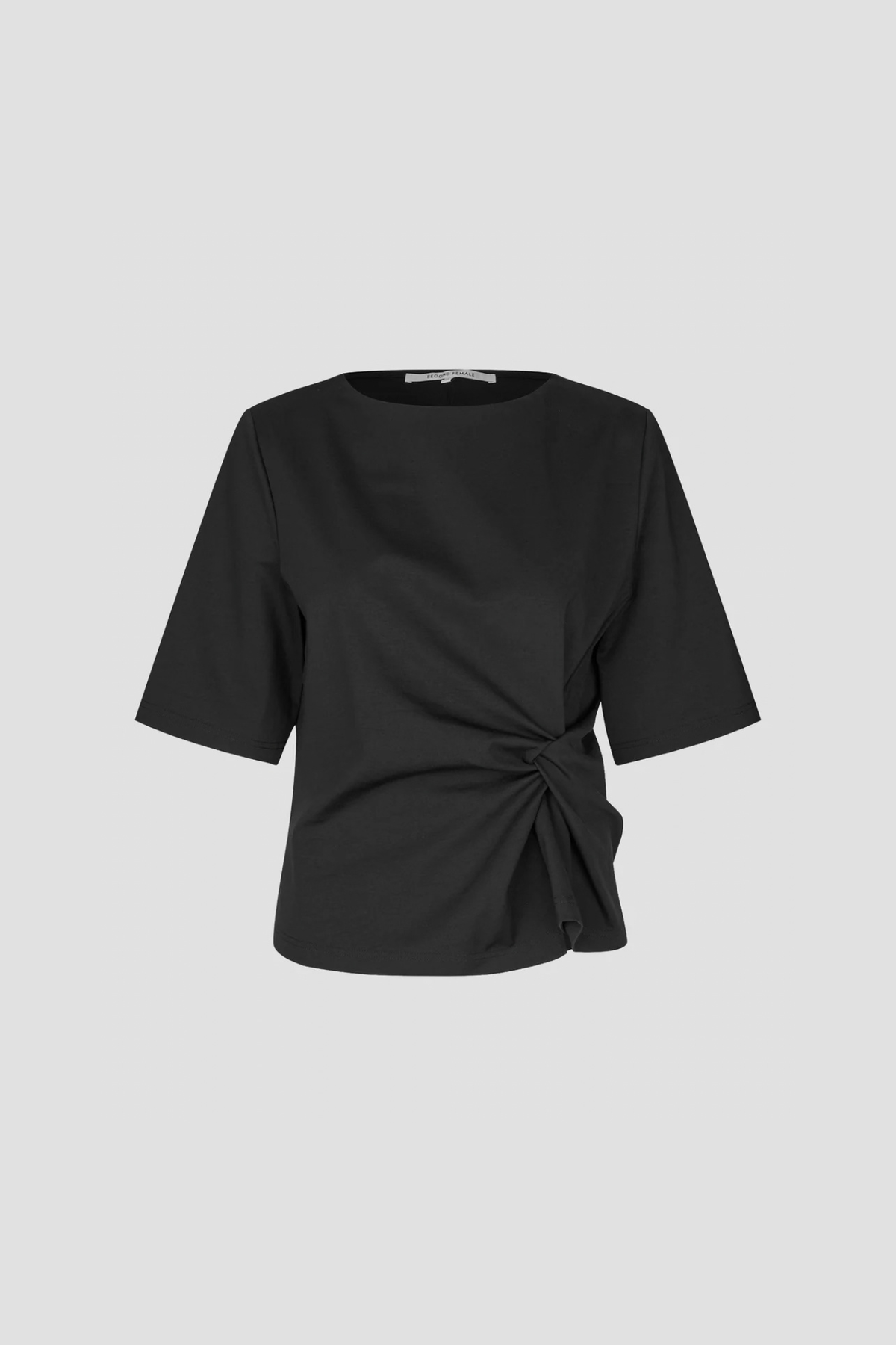 ARKAI DRAPE T-SHIRT - BLACK