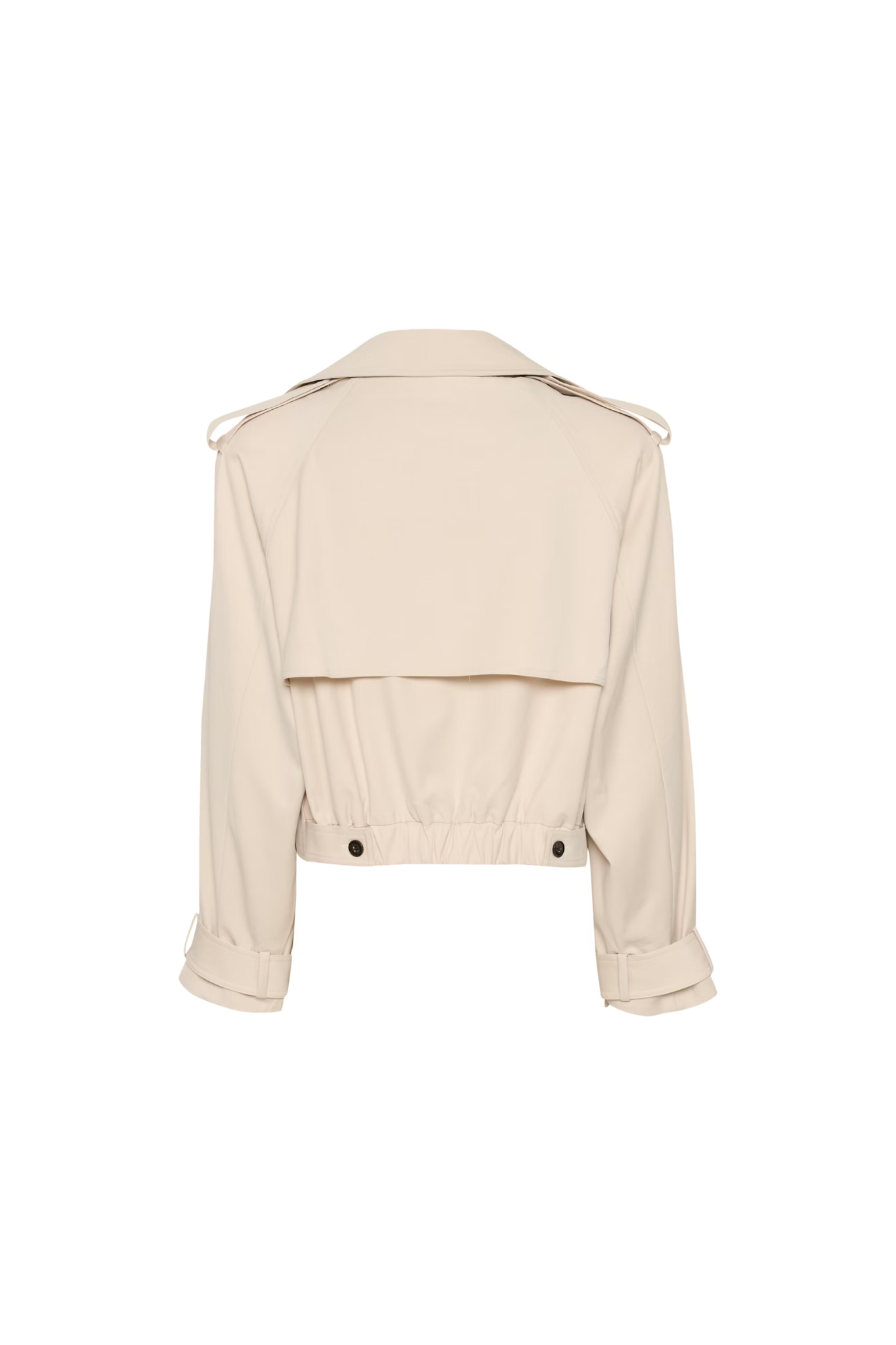 Gestuz zedina short jacket in beige. Back flatlay view