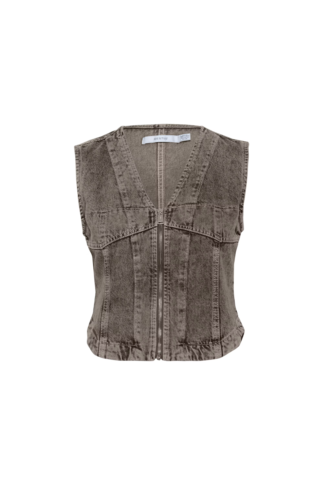 JOSIE WAISTCOAT - GREIGE DENIM WAS