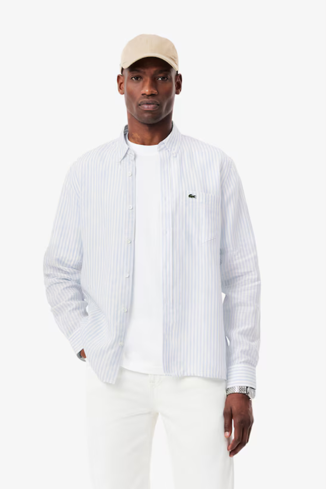 CH6985 L/S WOVEN SHIRT - BLUE/WHITE