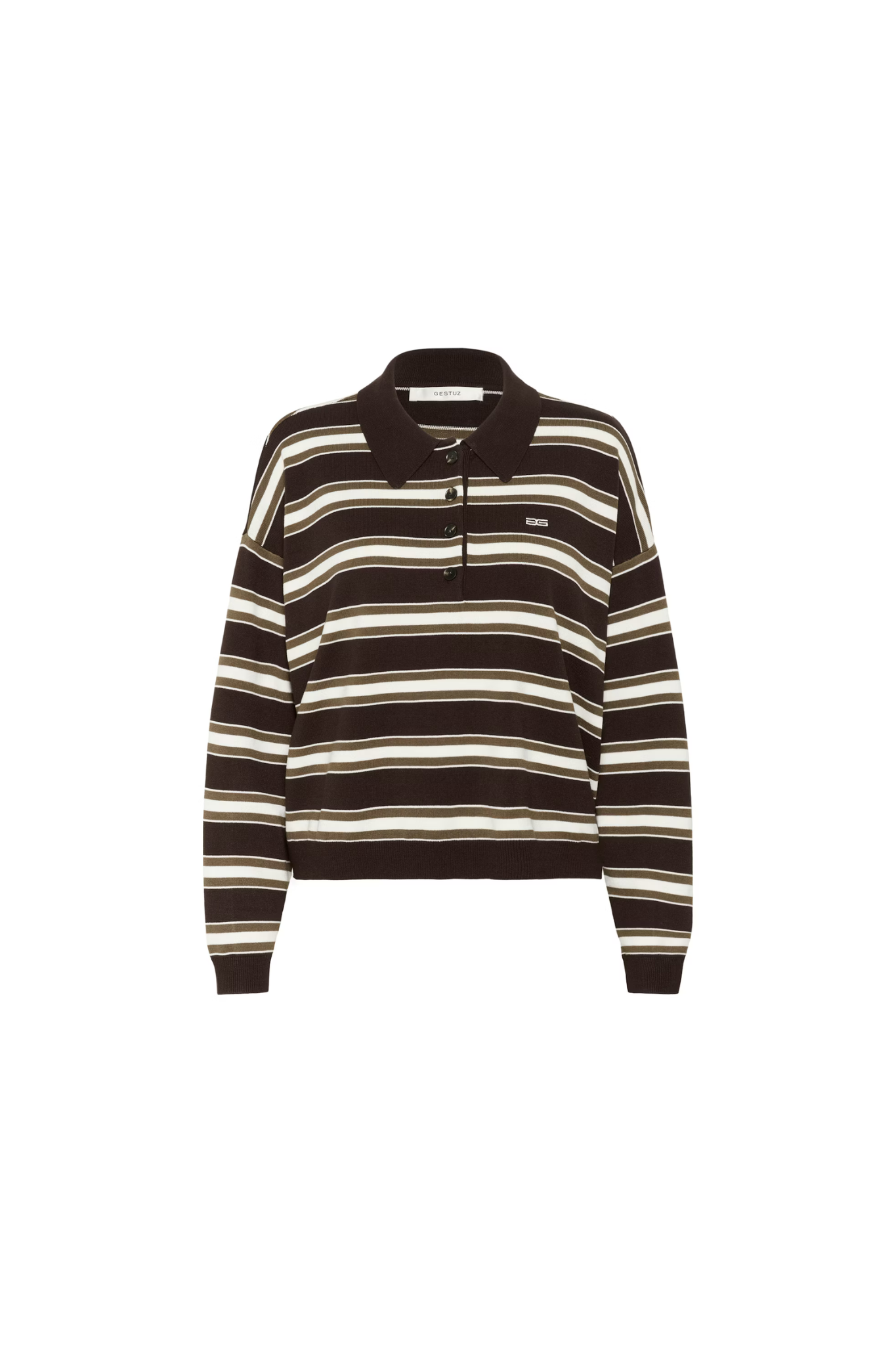 PAIGE POLO PULLOVER - MOLÉ/ DARK BEECH/