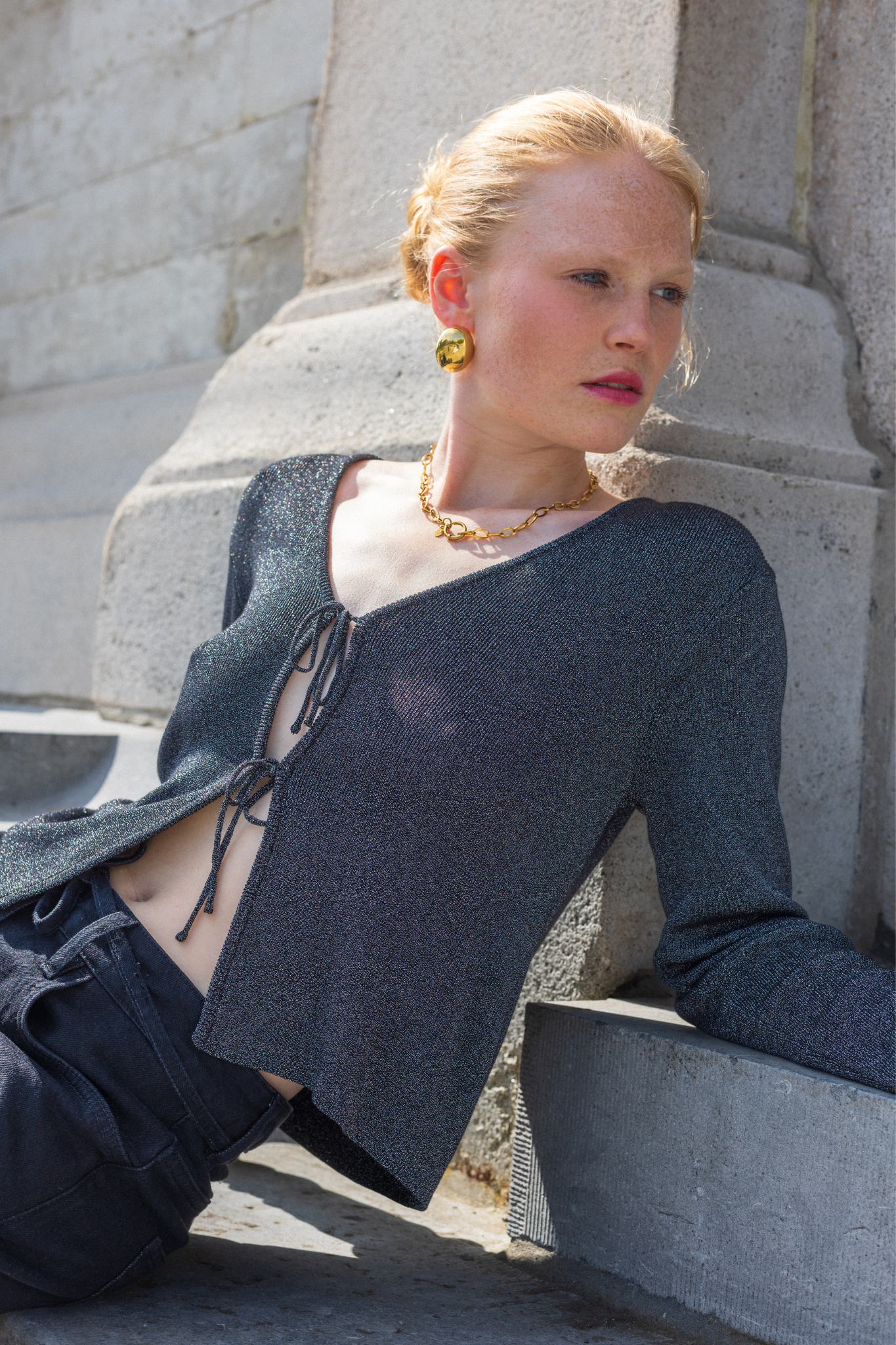 LUCKY CARDIGAN - DARK SILVER
