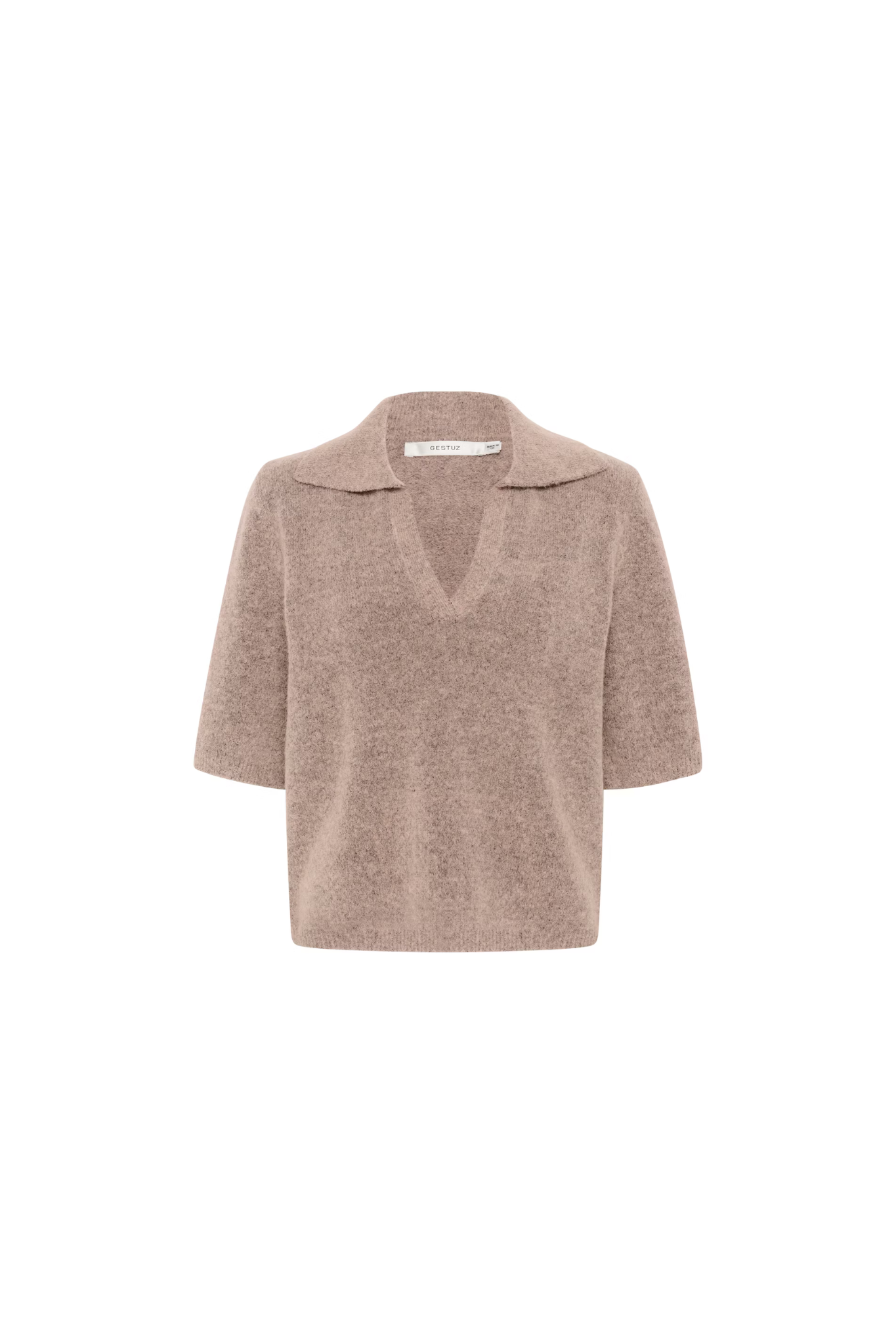 ALPHA SS POLO PULLOVER - ROSE DUST MELANGE
