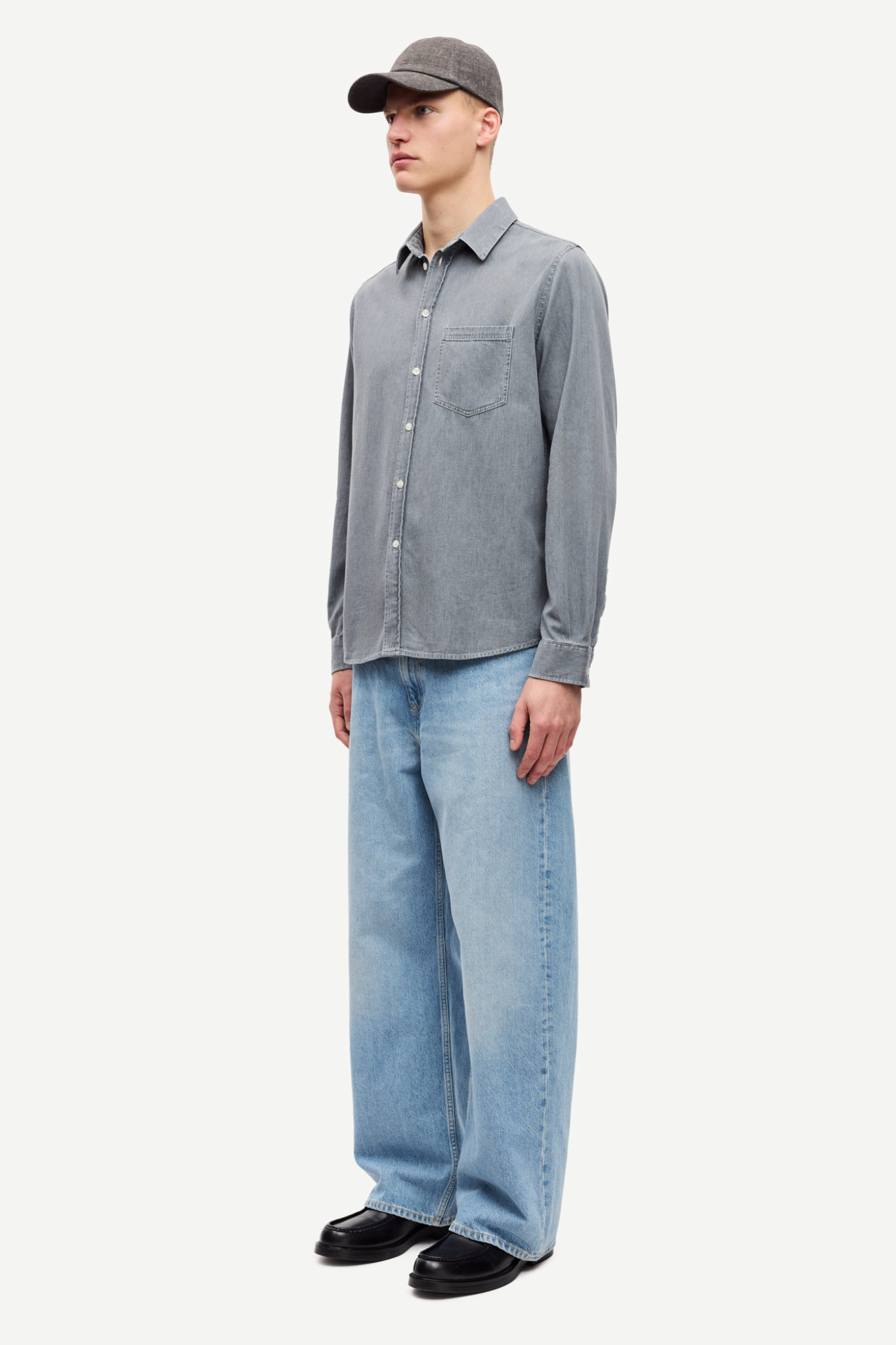RYAN P SHIRT- LIGHT GREY MELANGE