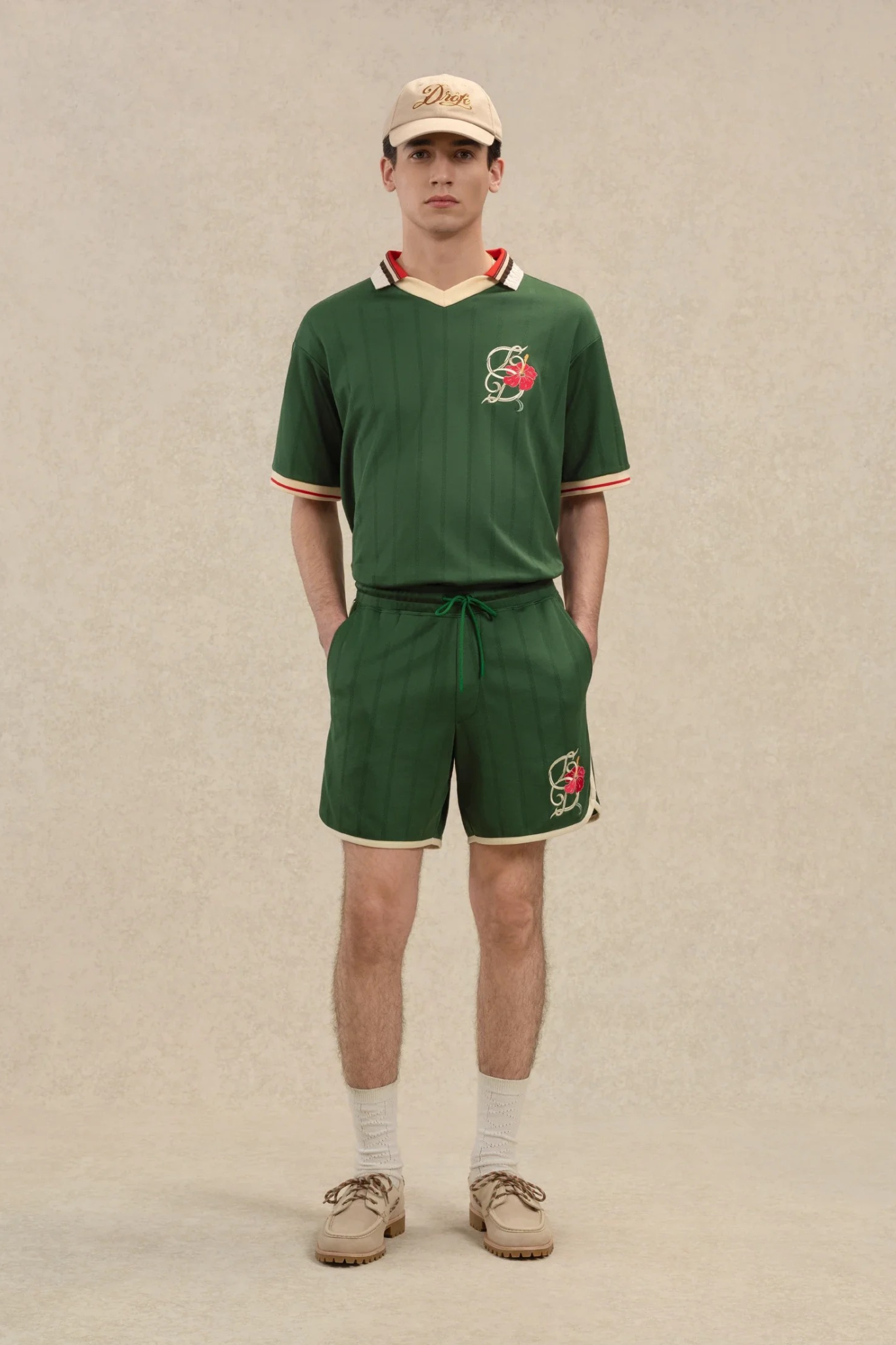 D HIBISCUS POLO - DARK GREEN