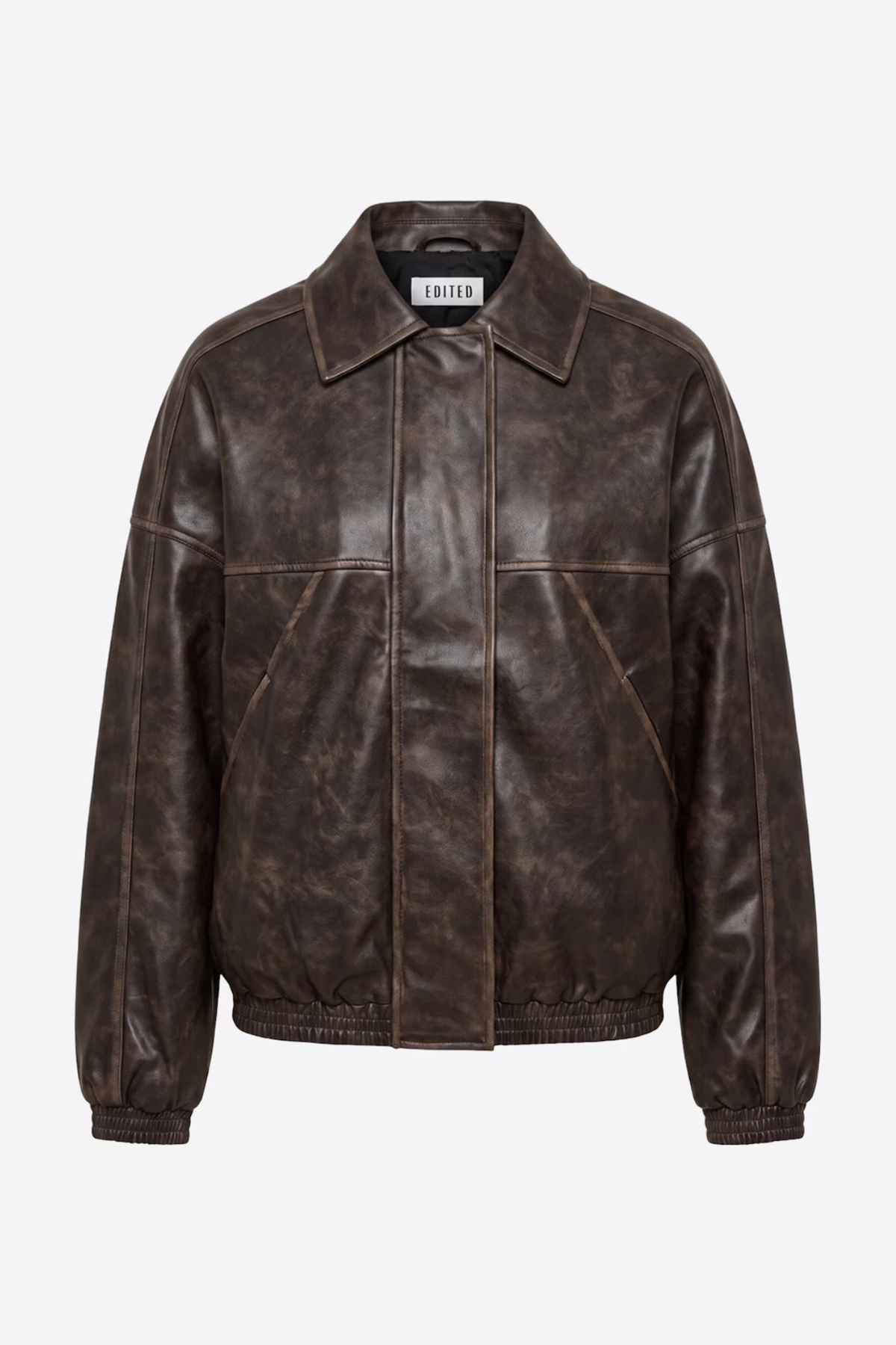 JILIAN PU JACKET - DARK BROWN WASHED