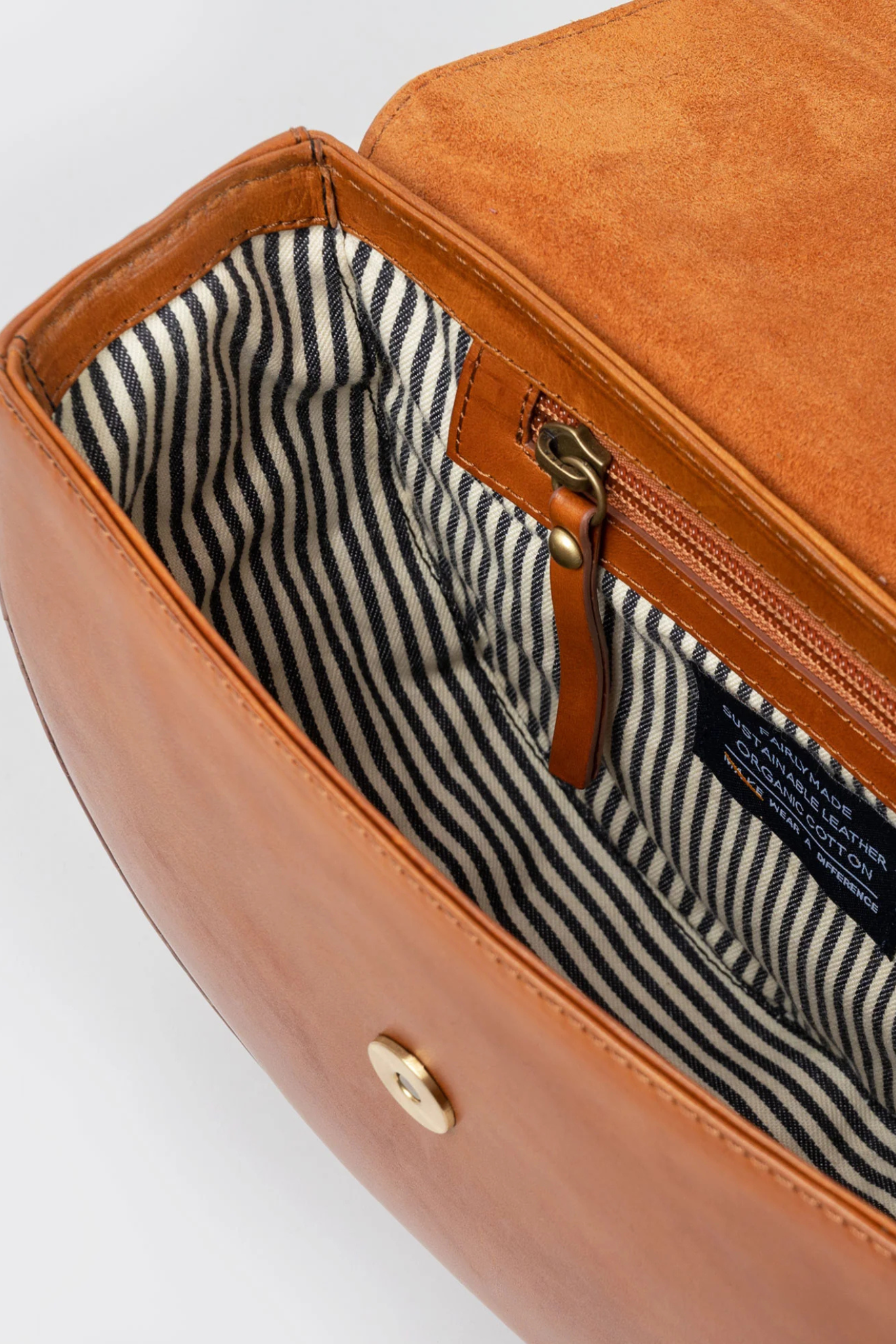 O MY BAG ava bag in cognac leather. Close front view