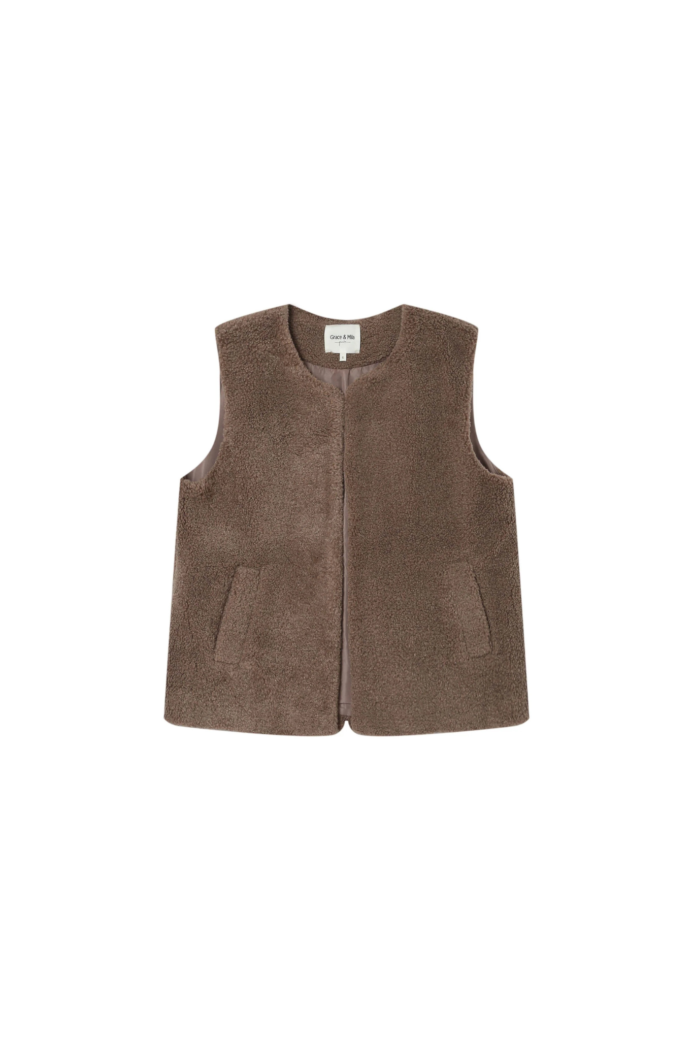 SINATRA SLEEVELESS JACKET - TAUPE