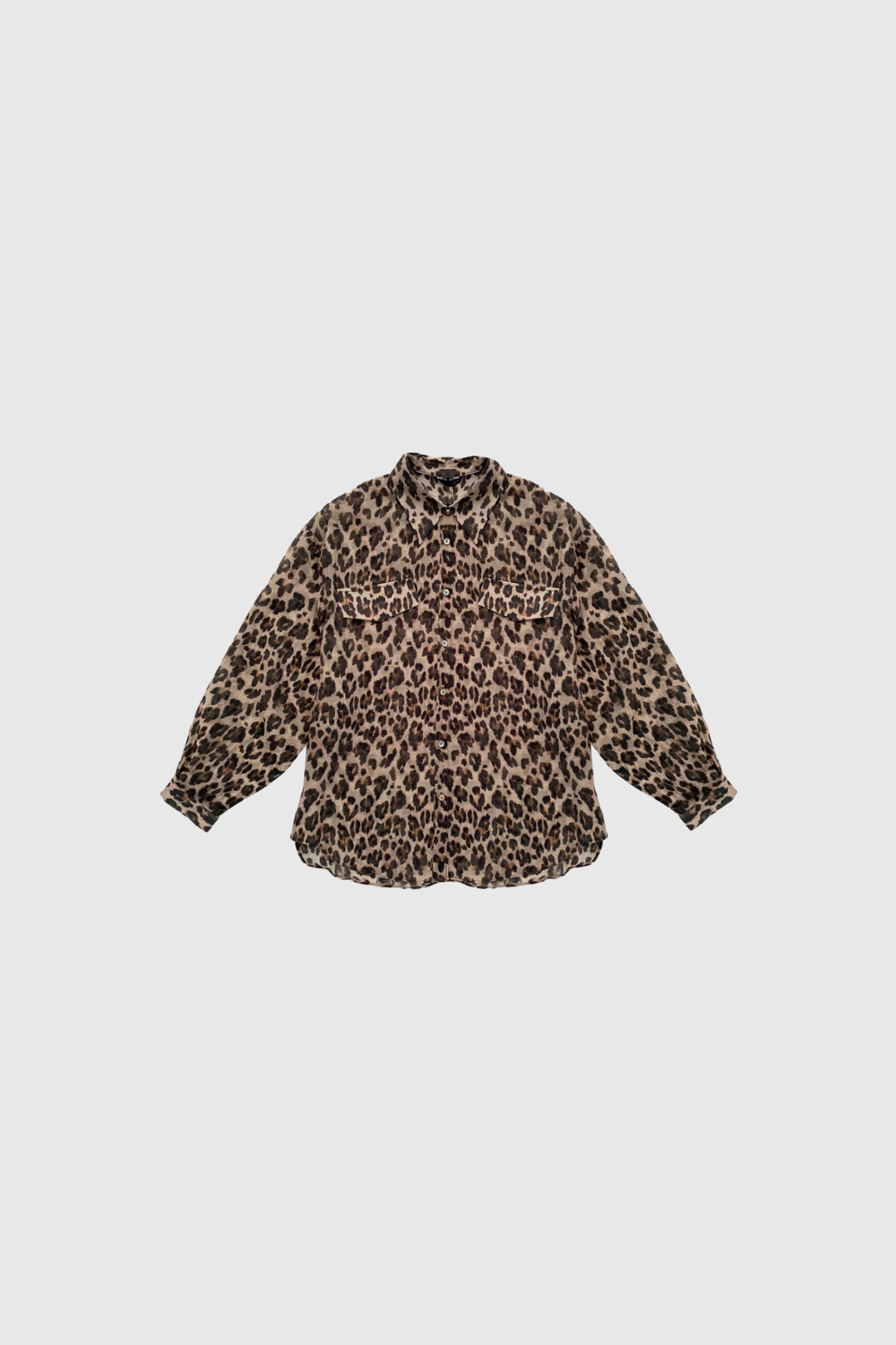 SANDRA LEO LS SHIRT - ALMOND/BLACK LEO