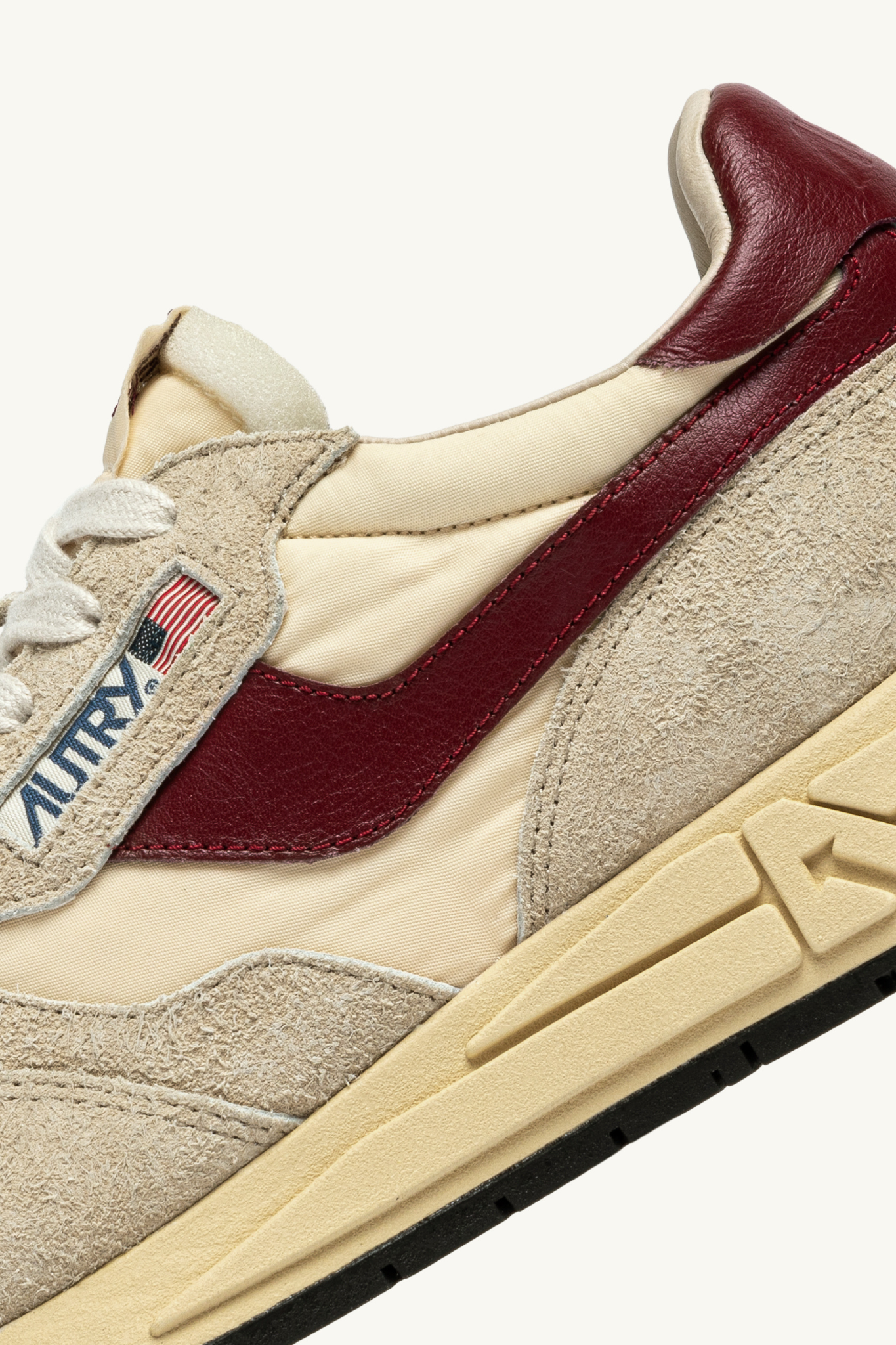 WWLW-UT25 - REELWIND LOW WOMEN SNEAKERS - SUEDE/NET ECRU/RUB WINE