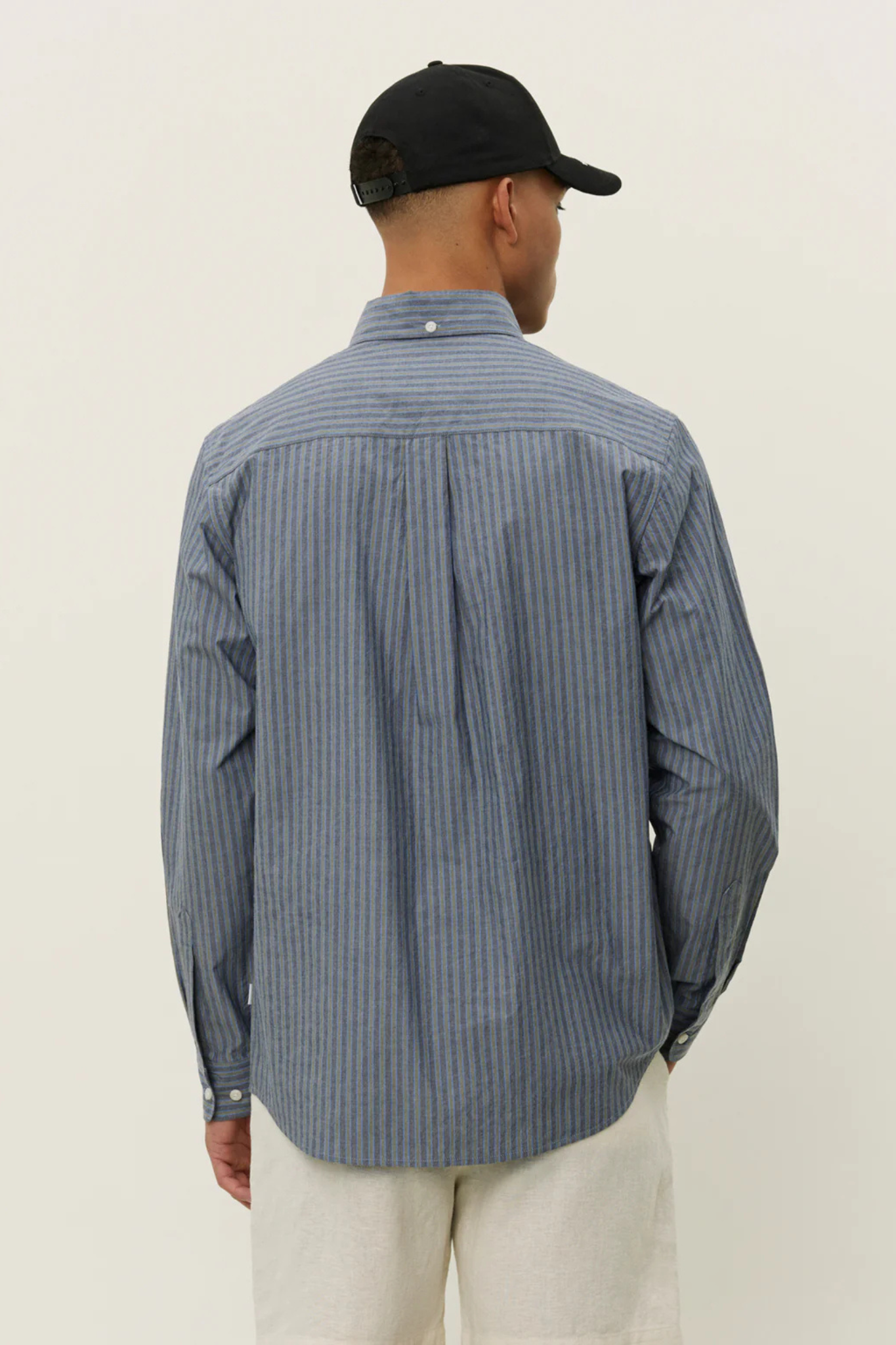 KENT STRIPE POPLIN SHIRT - DARK NAVY