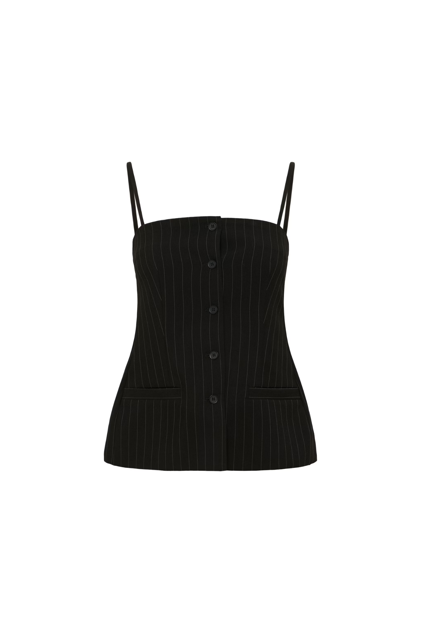 JOELLE CORSAGE - BLACK PINSTRIPE