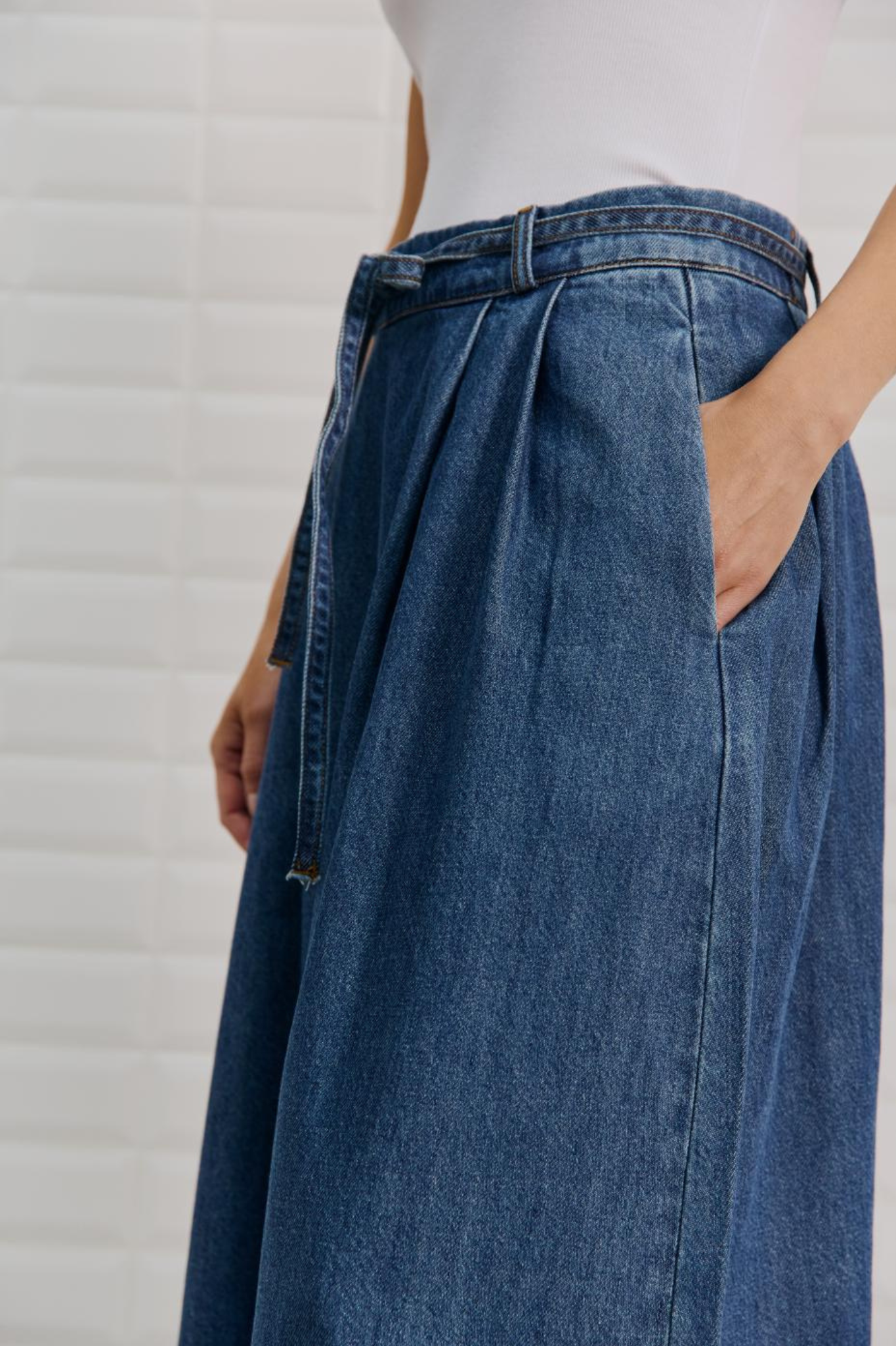 PENELOPE DENIM MAXI SKIRT - INDIGO DAWN