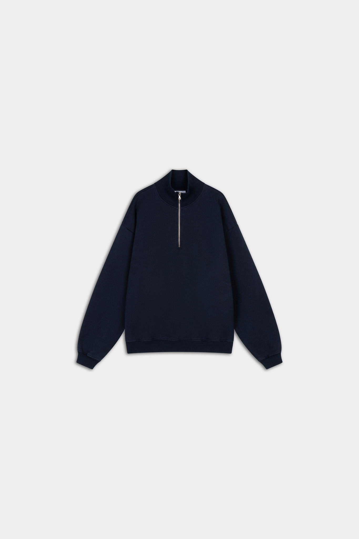 HALF ZIP CREWNECK SWEATER - NAVY