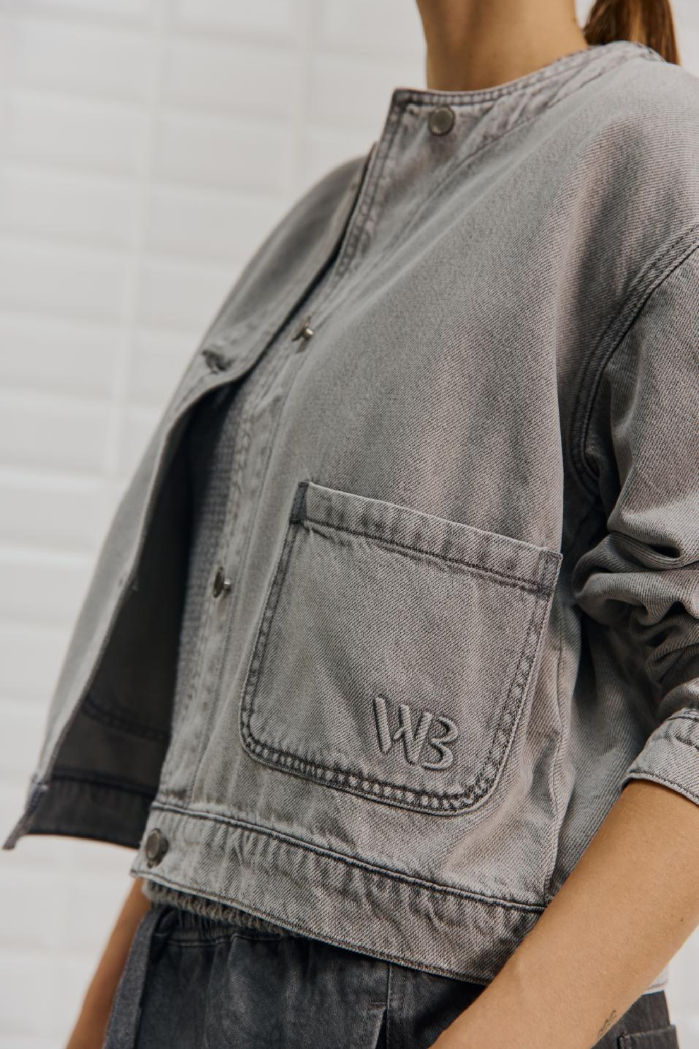 PENELOPE DENIM JACKET - SPRING GREY