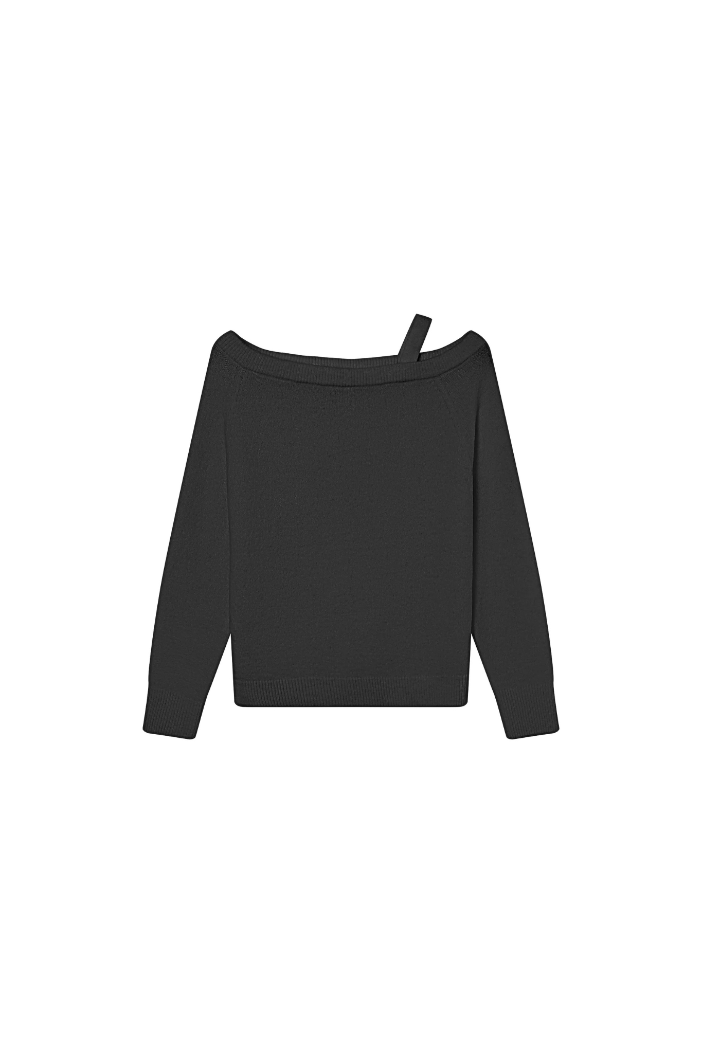 SAMANTHA OFF SHOULDER SWEATER - ANTHRACITE