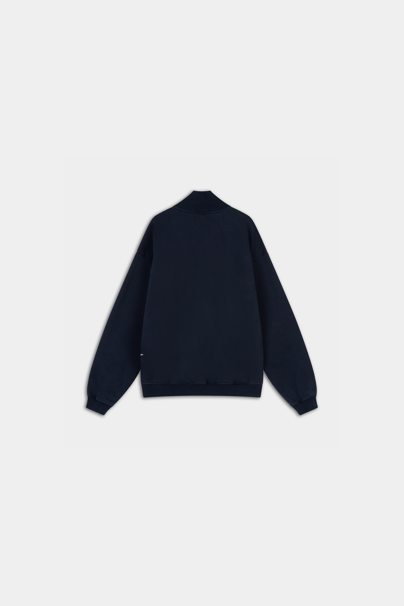 HALF ZIP CREWNECK SWEATER - NAVY