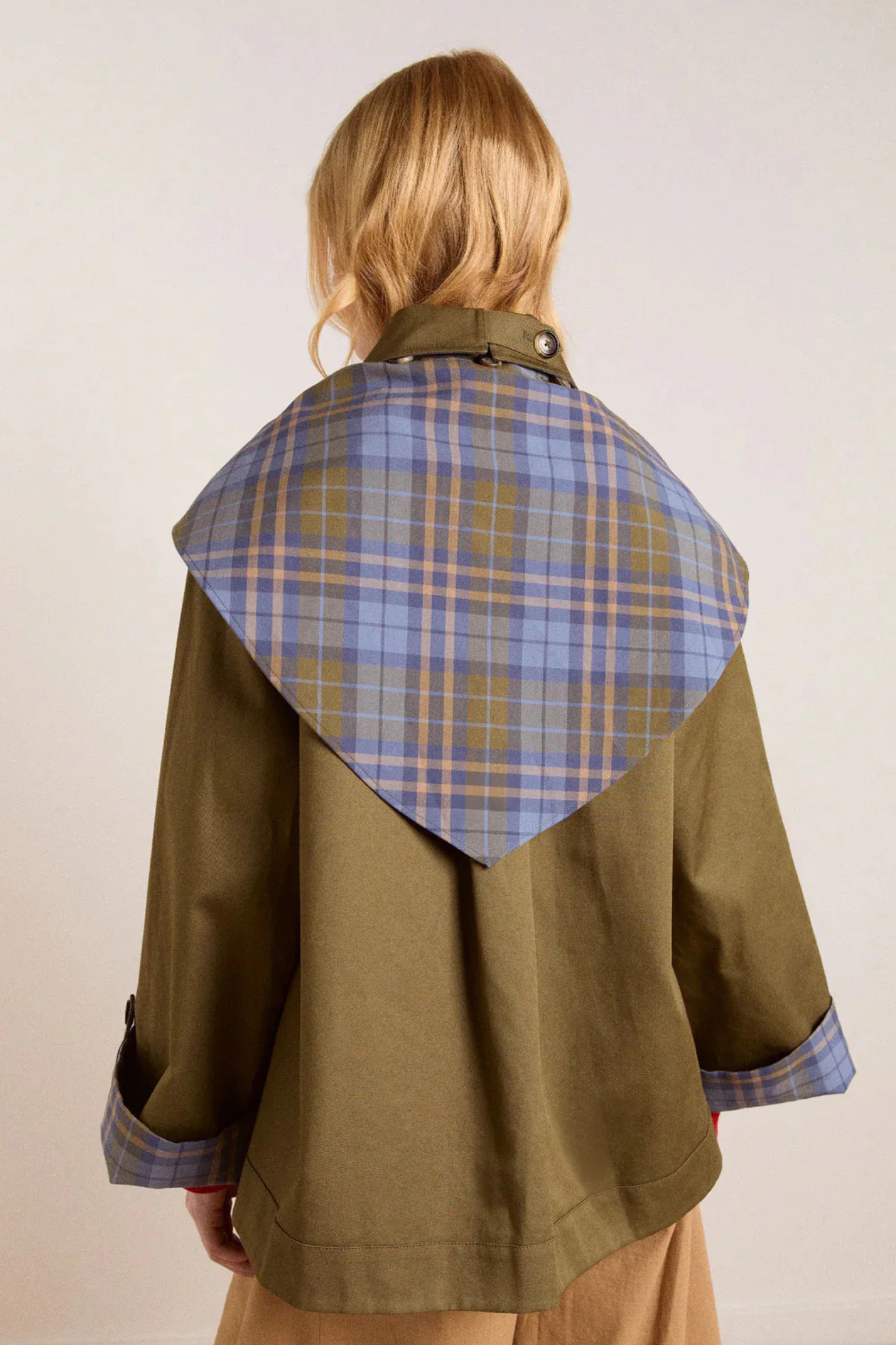 JERRY CROP TRENCH COAT - OLIVE