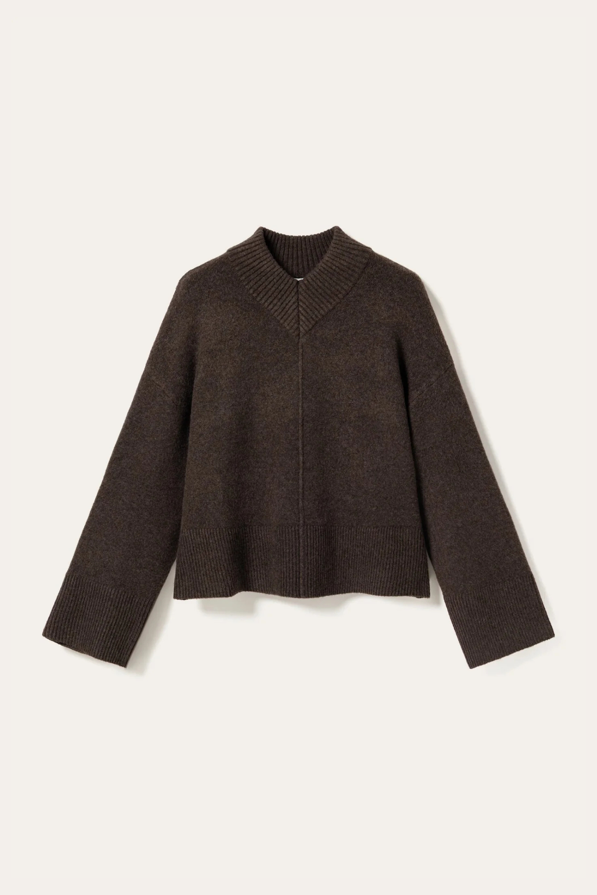 MAIDIE GEBREID VEST - CHOCOLADE MELANGE