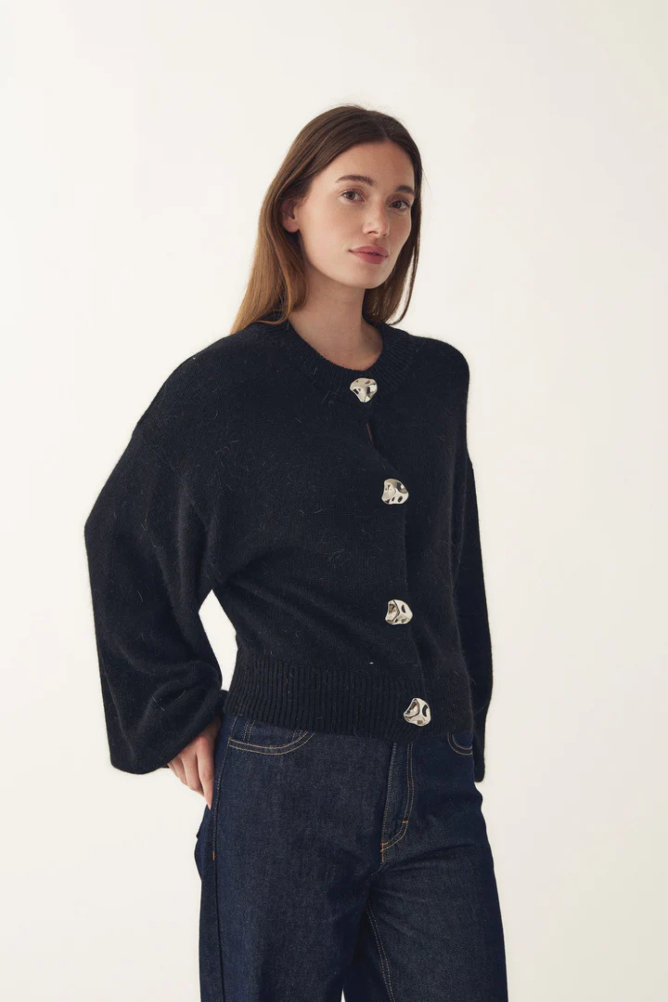 MILEY KNIT CARDIGAN - BLACK