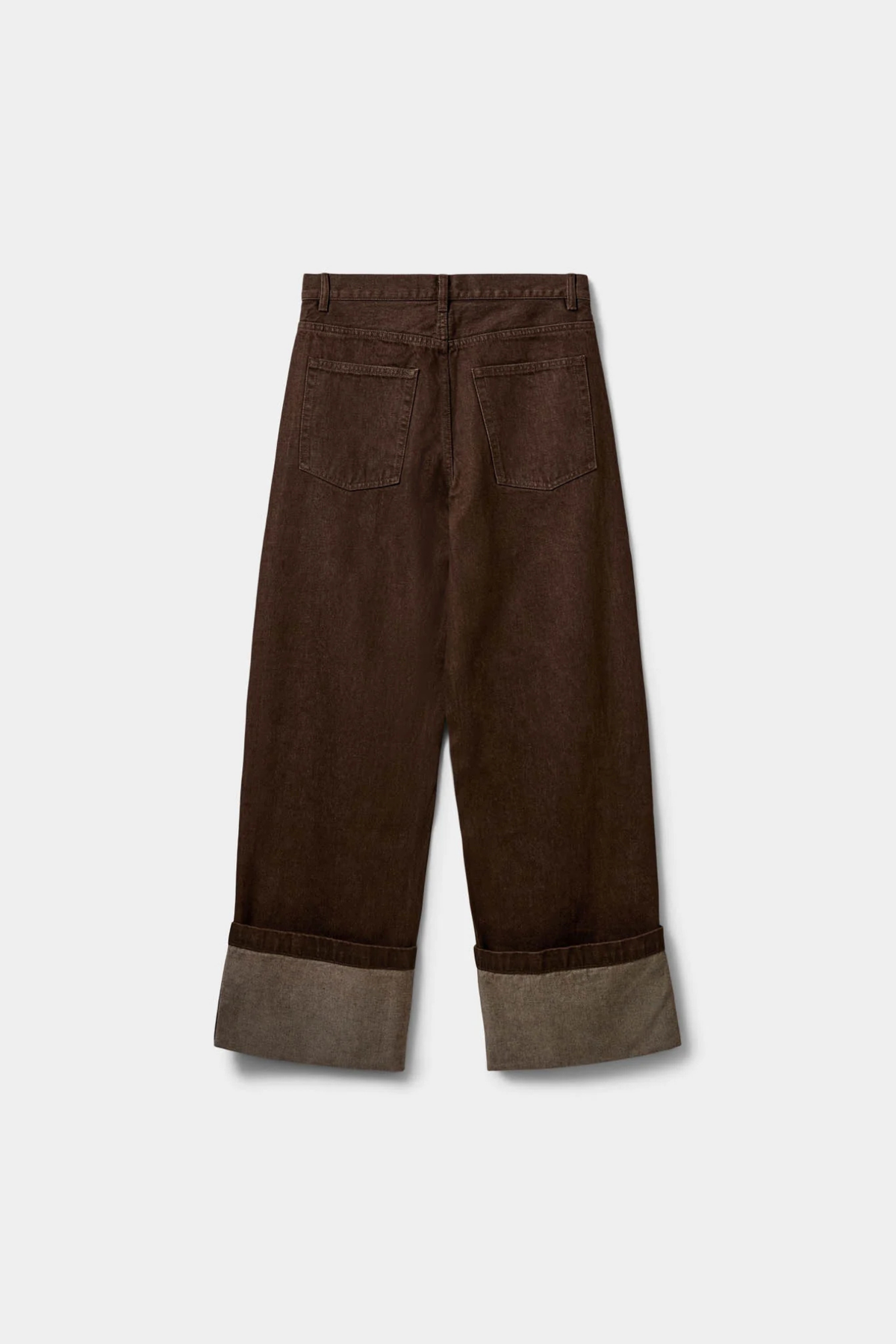 MISHA FOLD UP JEANS - DARK BROWN