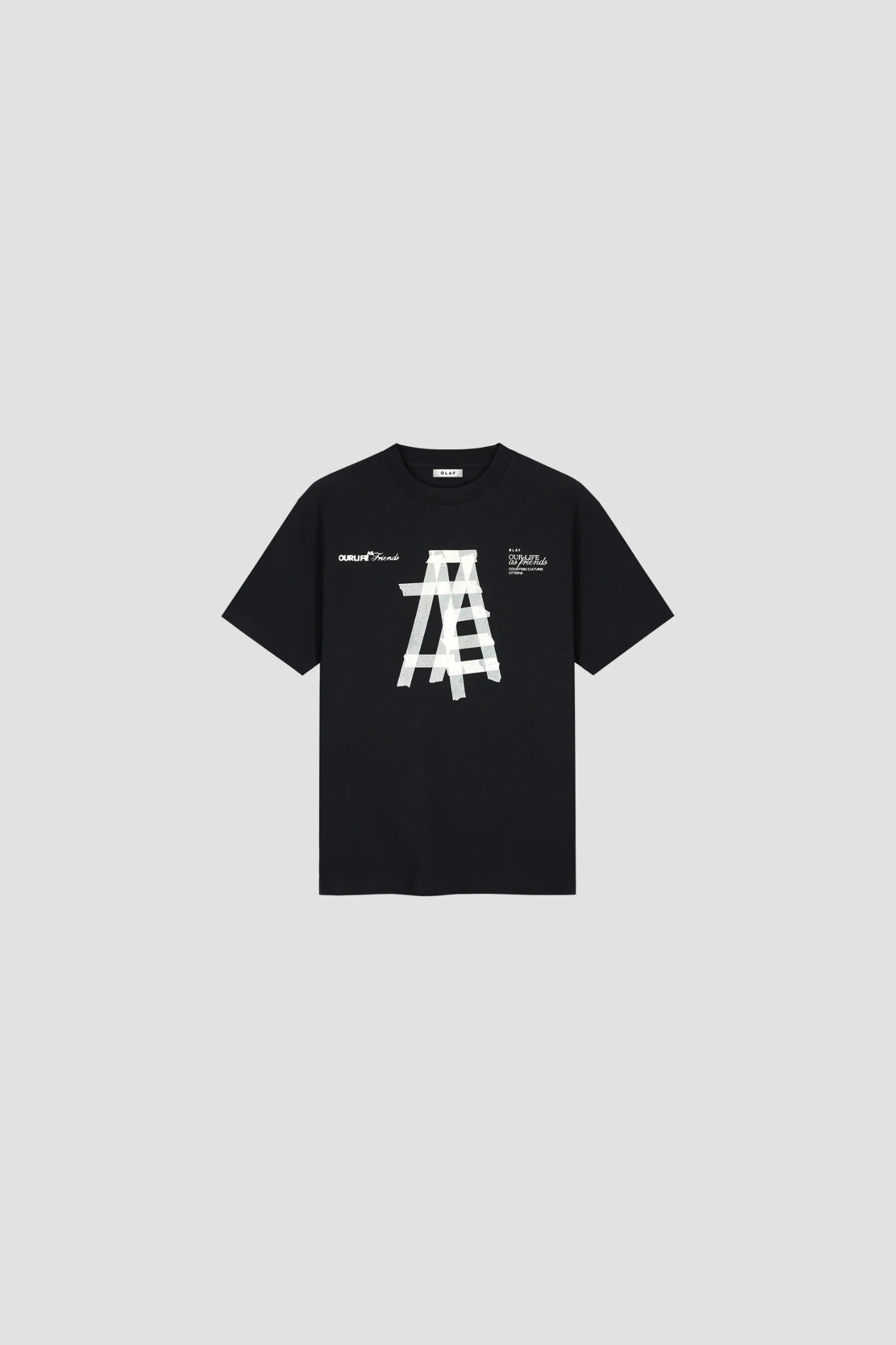 TAPED LADDER T-SHIRT - BLACK