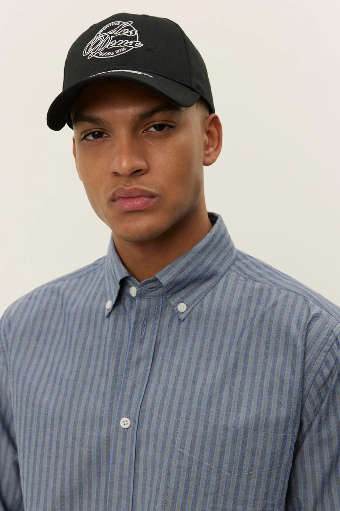 KENT STRIPE POPLIN SHIRT - DARK NAVY