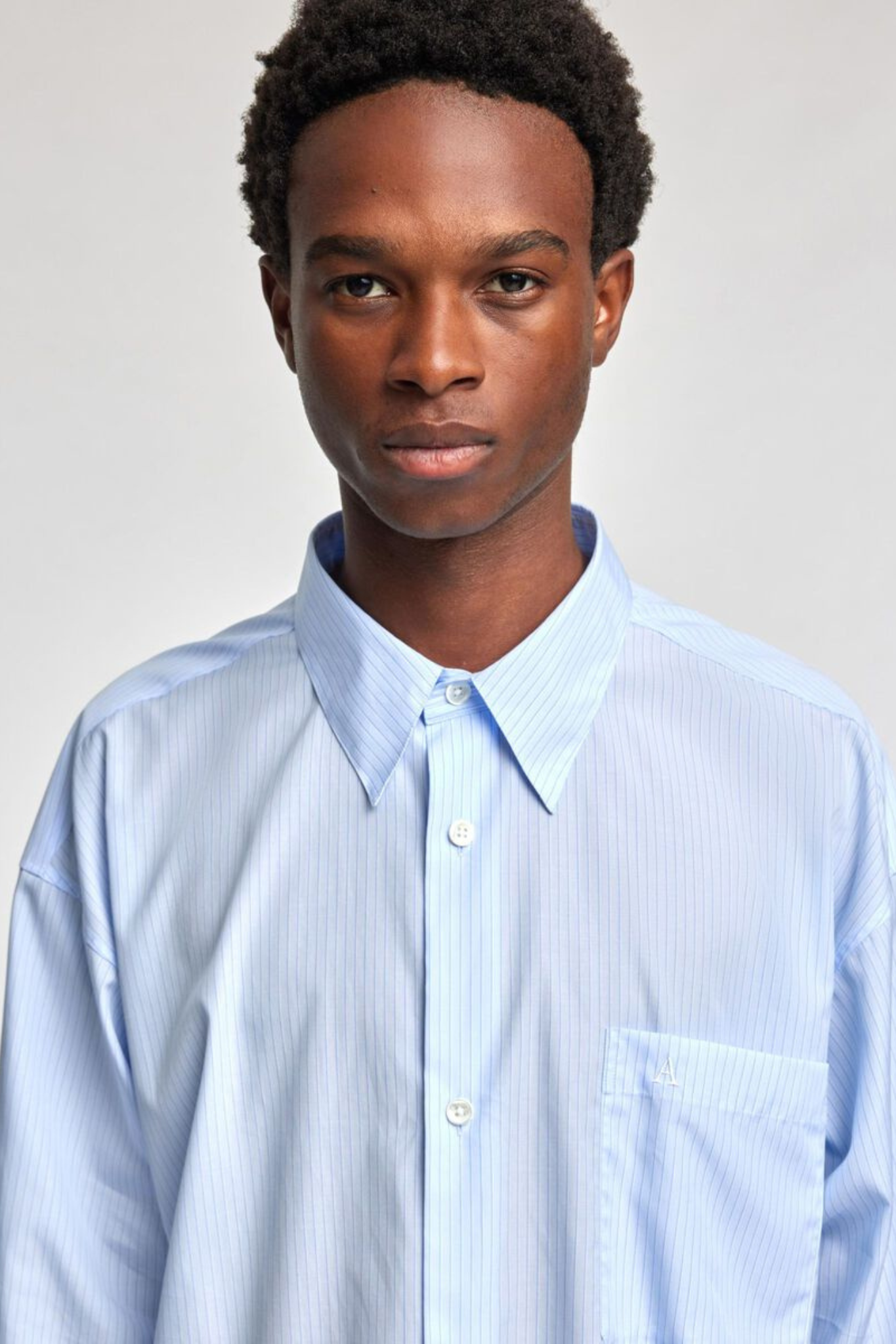 ANRRELAXROAR POPLIN SHIRT LONG SLEEVE - CASHMERE BLUE