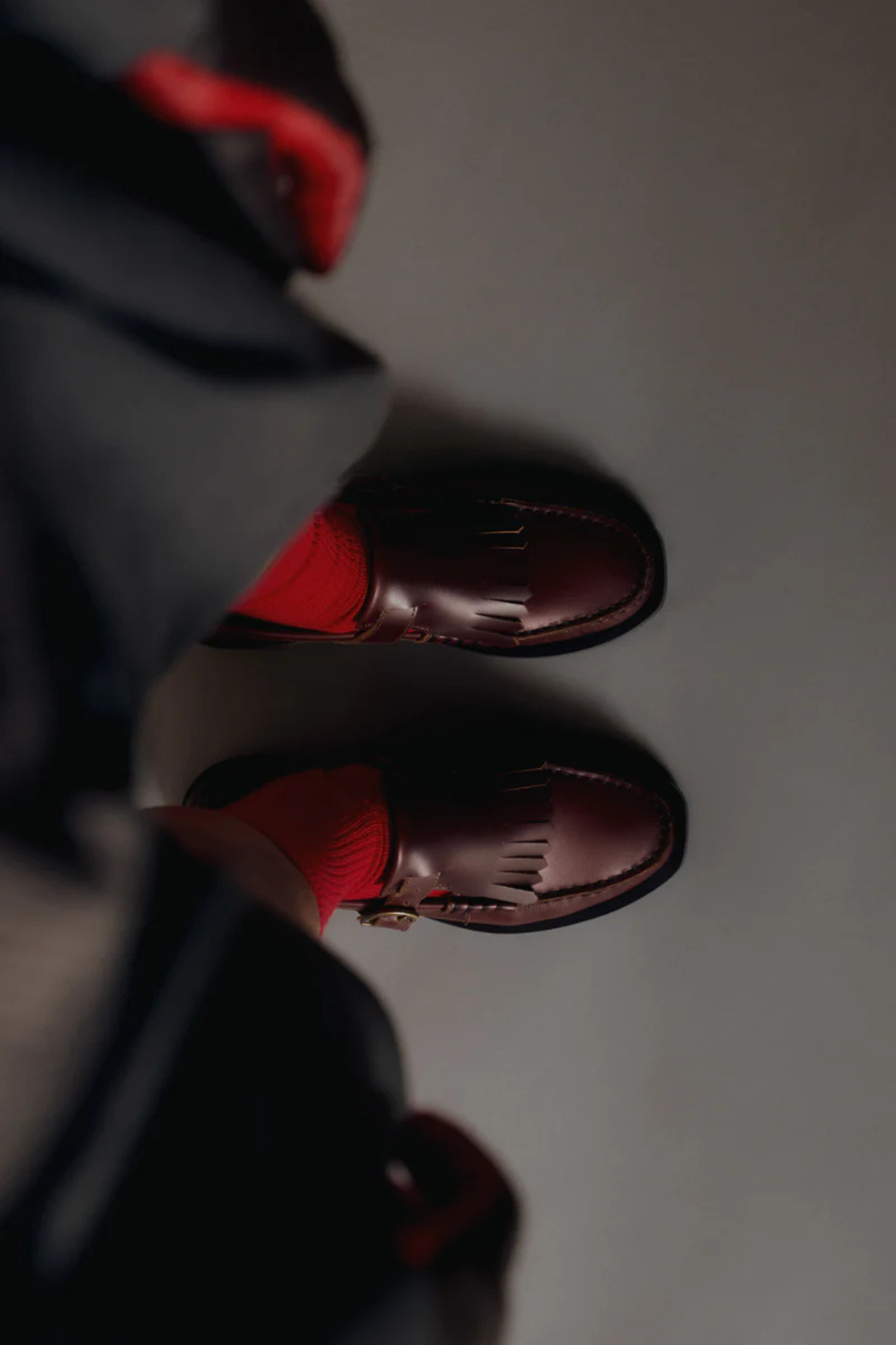VEGA LEATHER T-BAR SHOES - REDISH