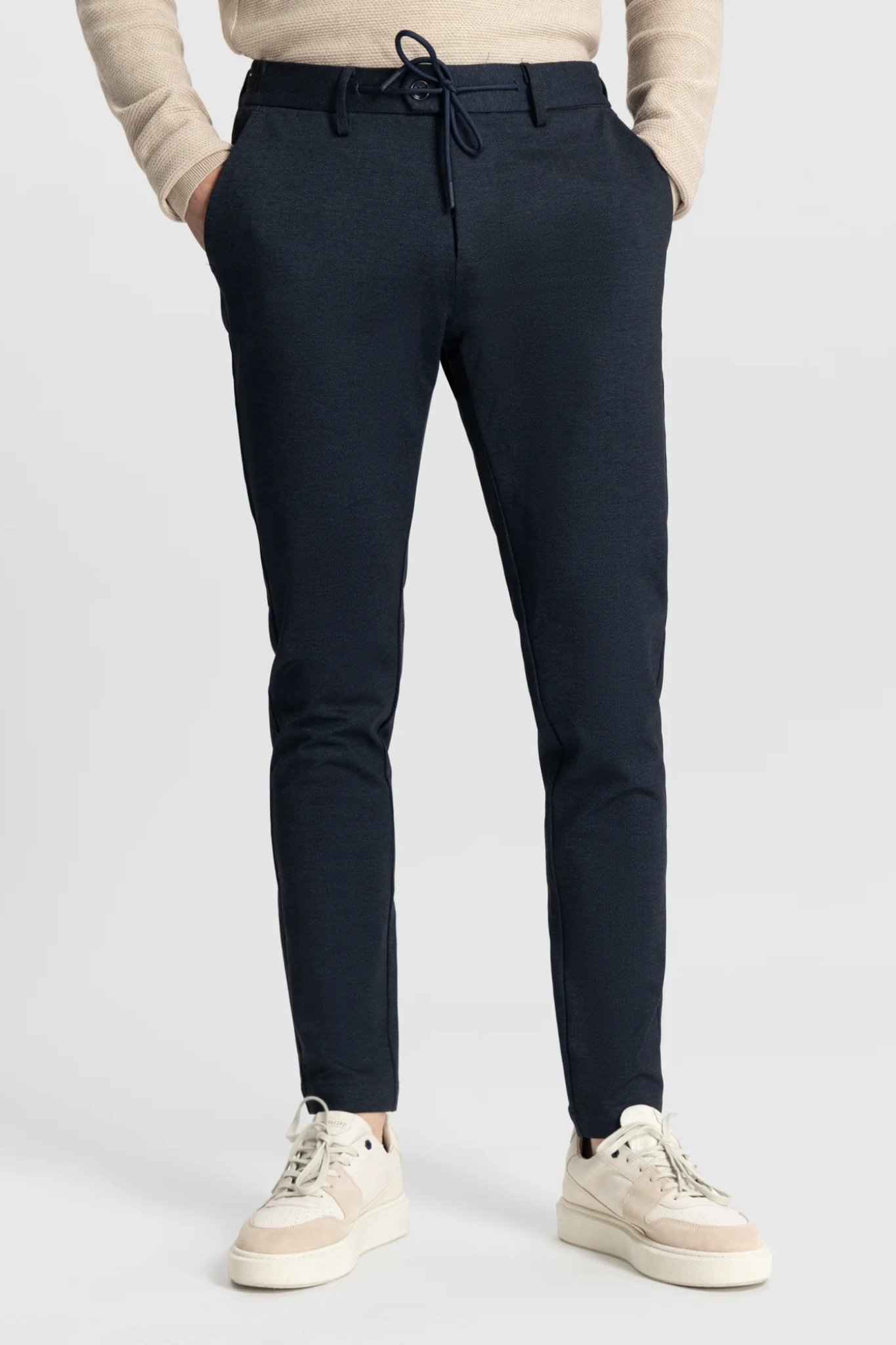 LANCASTER PATTERN SWEAT TAPERED JOGGER - NAVY
