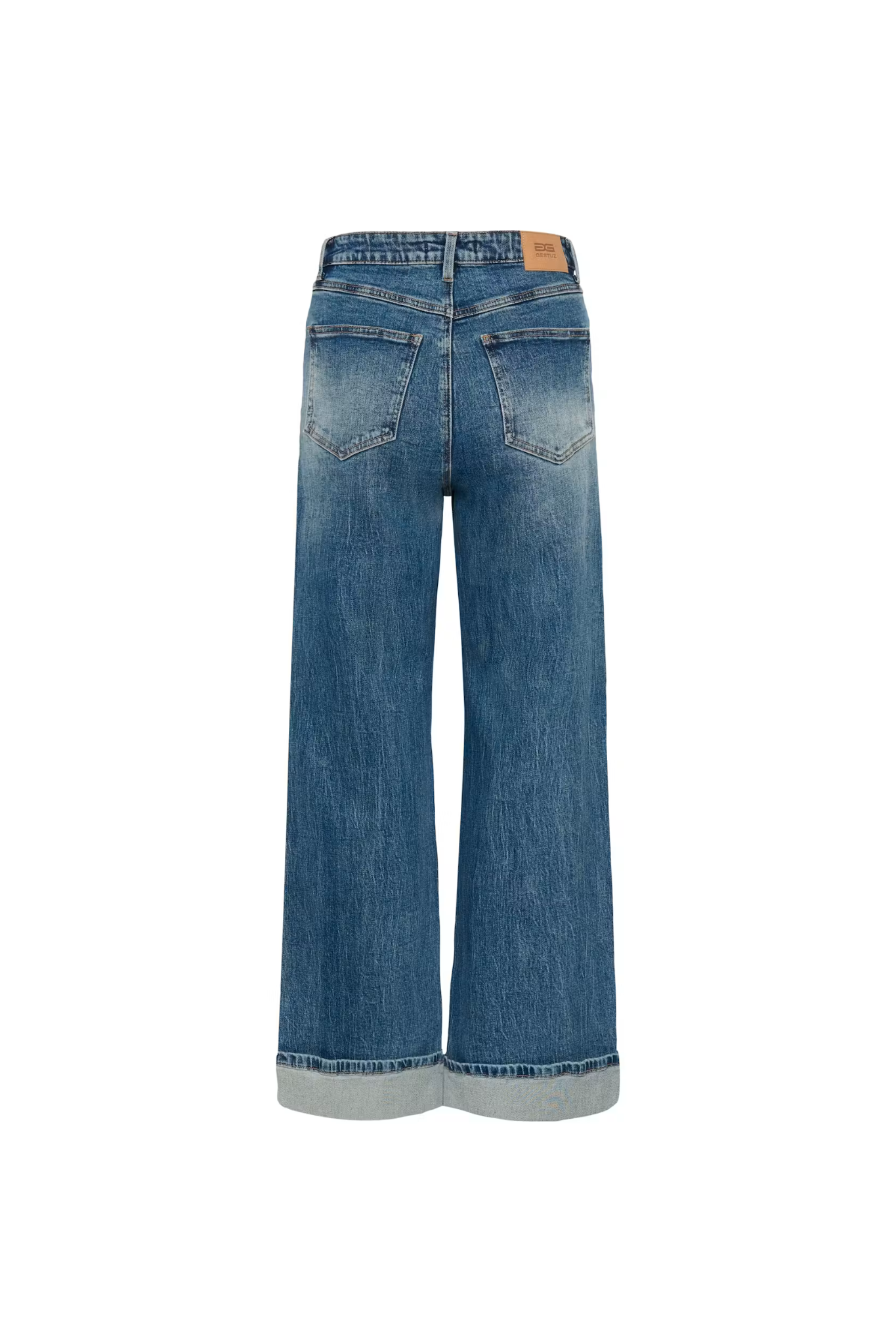 SARA HW WIDE JEANS - WASHED MID BLUE