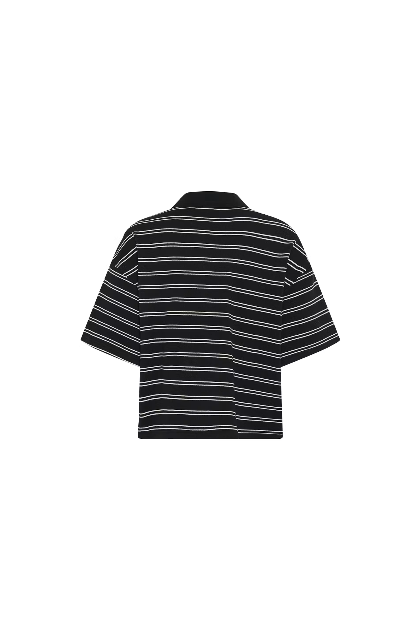 PILOVA POLO SHIRT - BLACK WHITE STRIPED