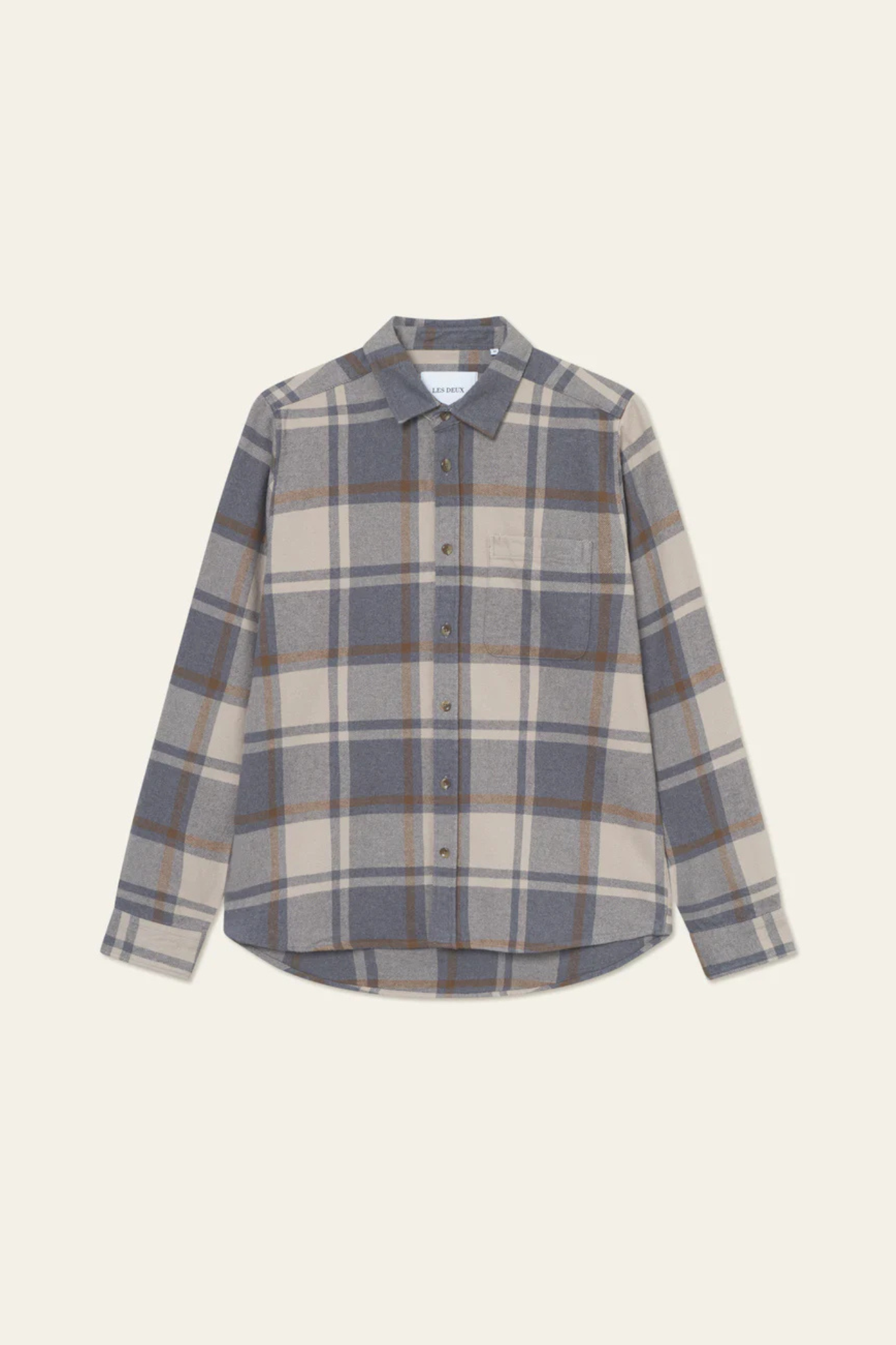JEREMY CHECK FLANNEL SHIRT - GREY MELANGE