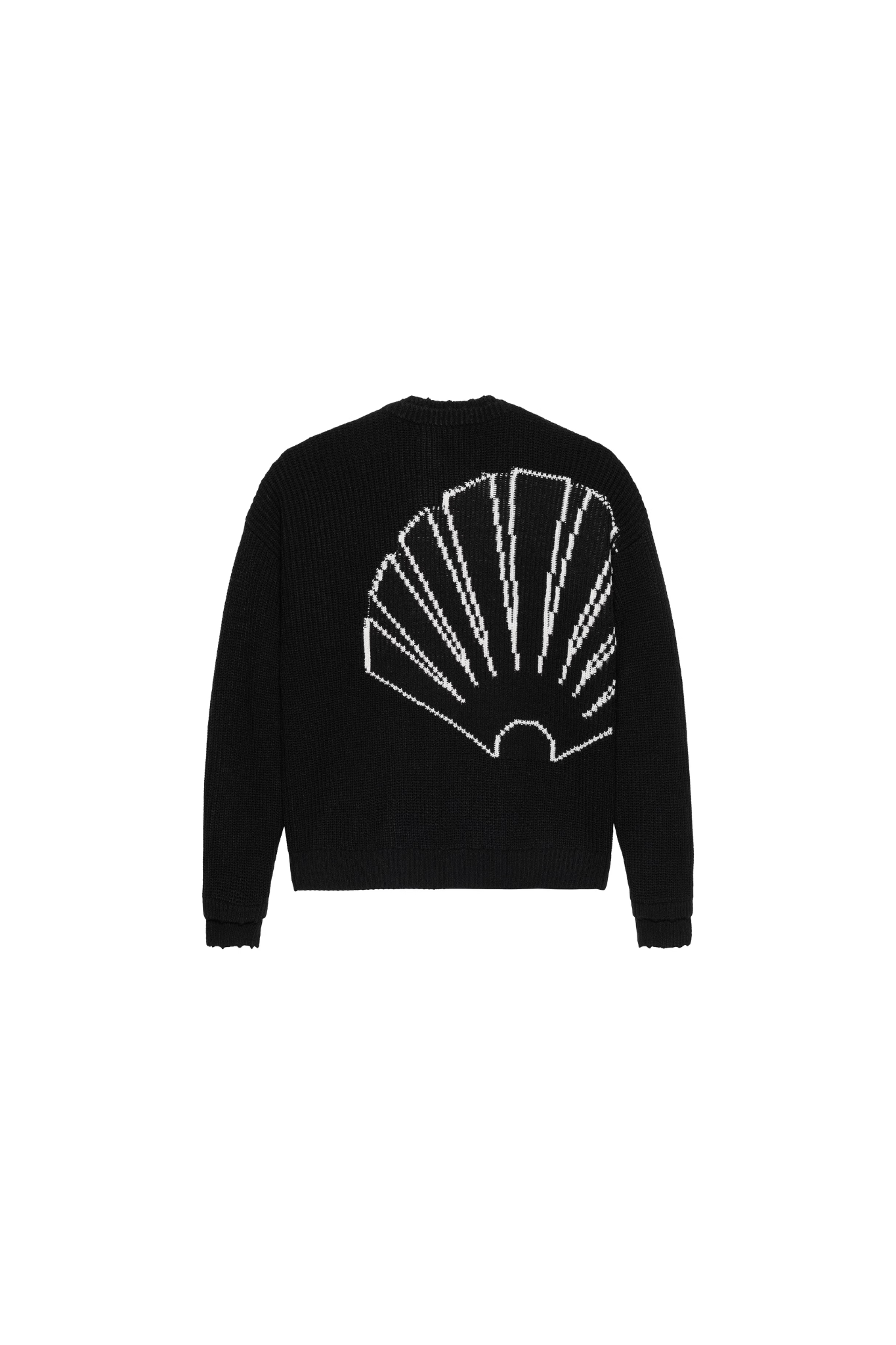 LOGO KNIT RAW EDGE - BLACK/WHITE