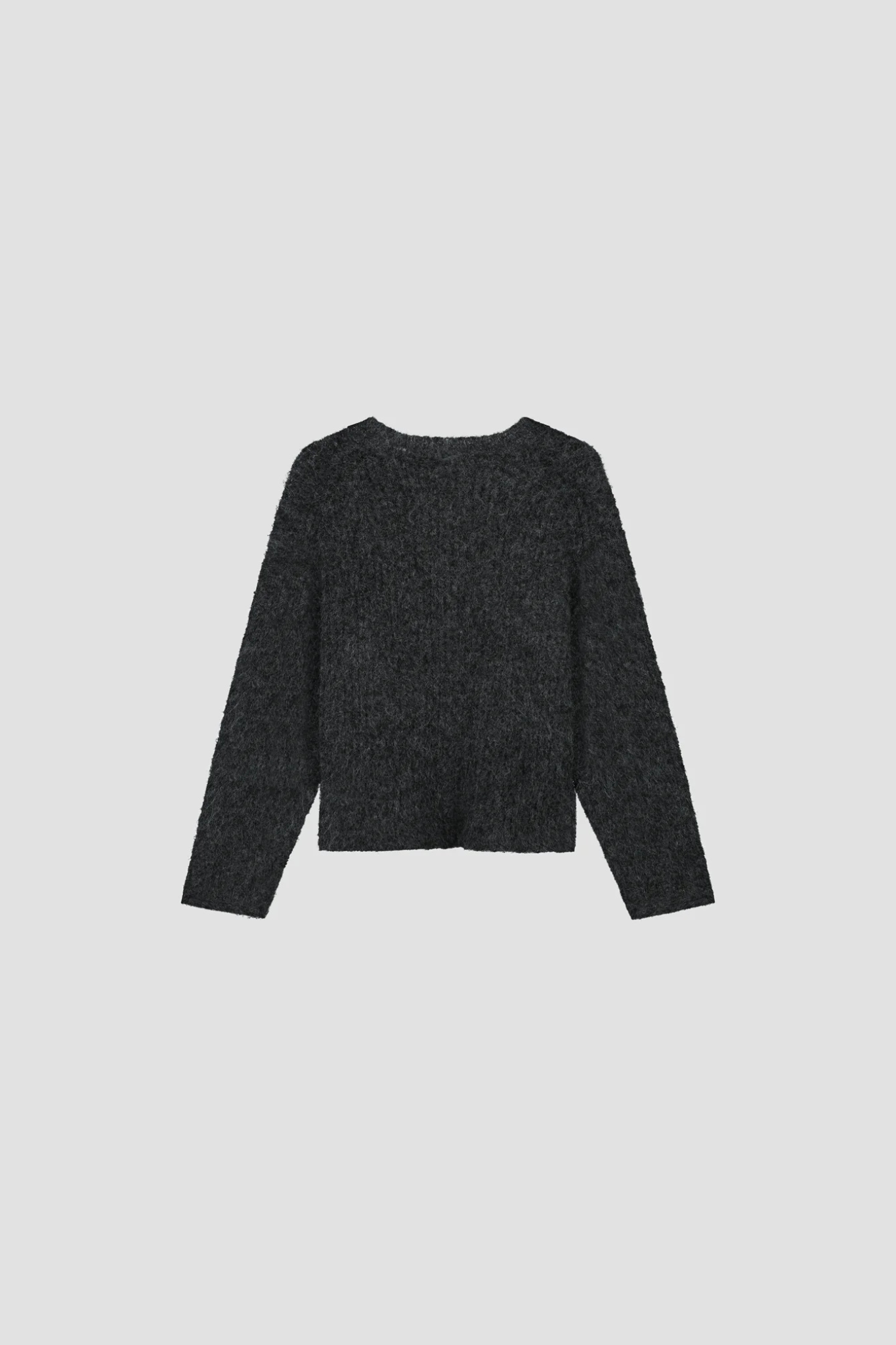 HAIRY KNITTED CREWNECK - CHARCOAL
