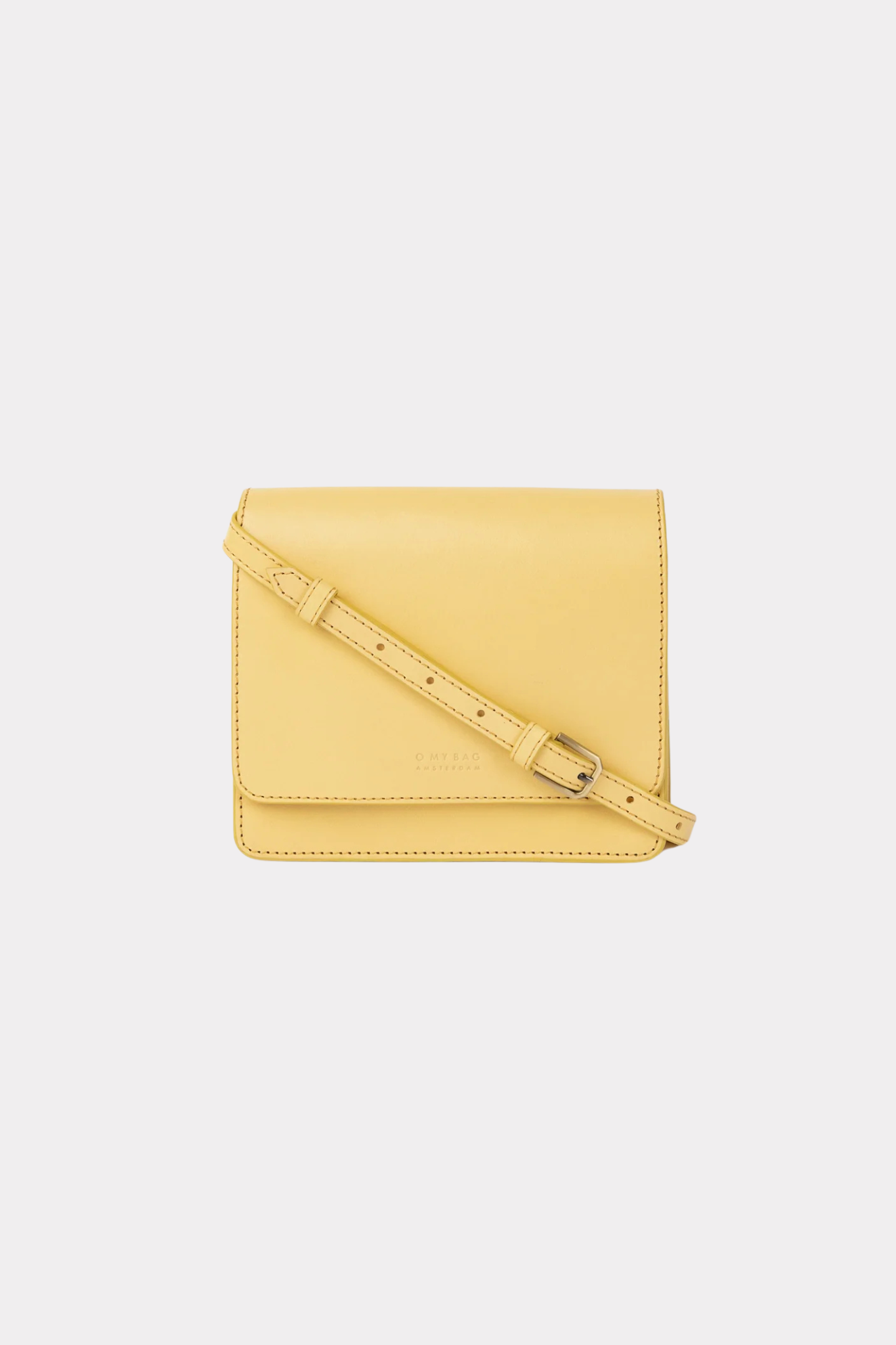 O MY BAG audrey mini bag in butter yellow leather. Front view