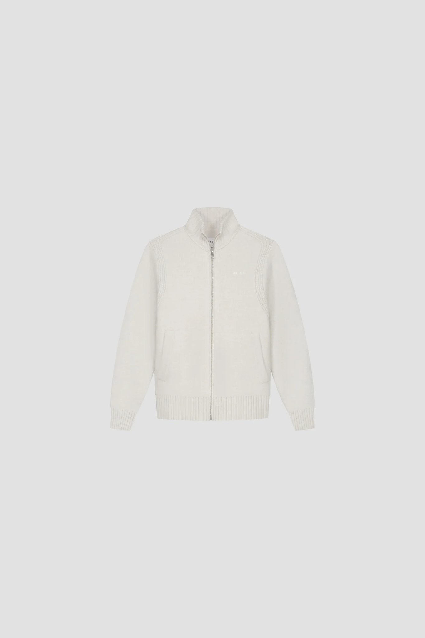 ZIP KNITTED MOCK NECK - OFF WHITE