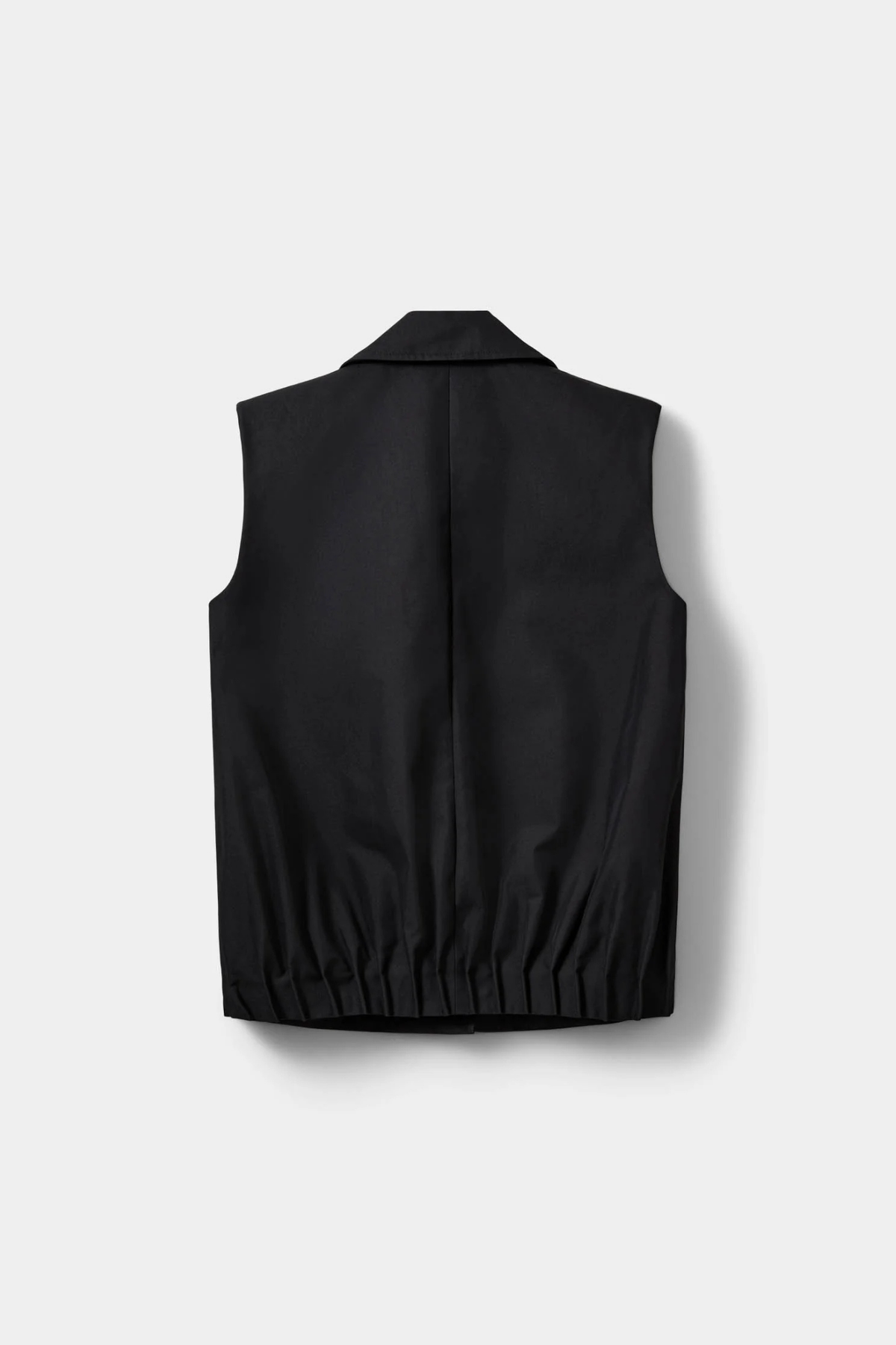 LANEA PLEATED HEM VEST - BLACK