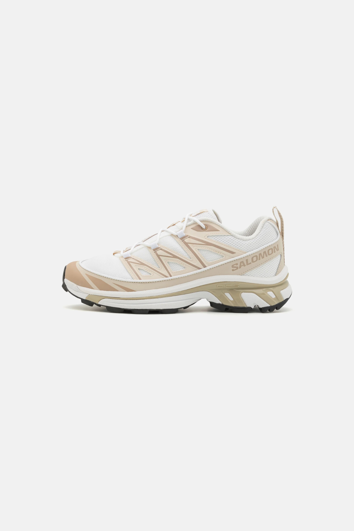 SALOMON XT-6 EXPANSE SNEAKERS WOMEN - WHITE/RAINY DAY/OXFORD TAN. Side view