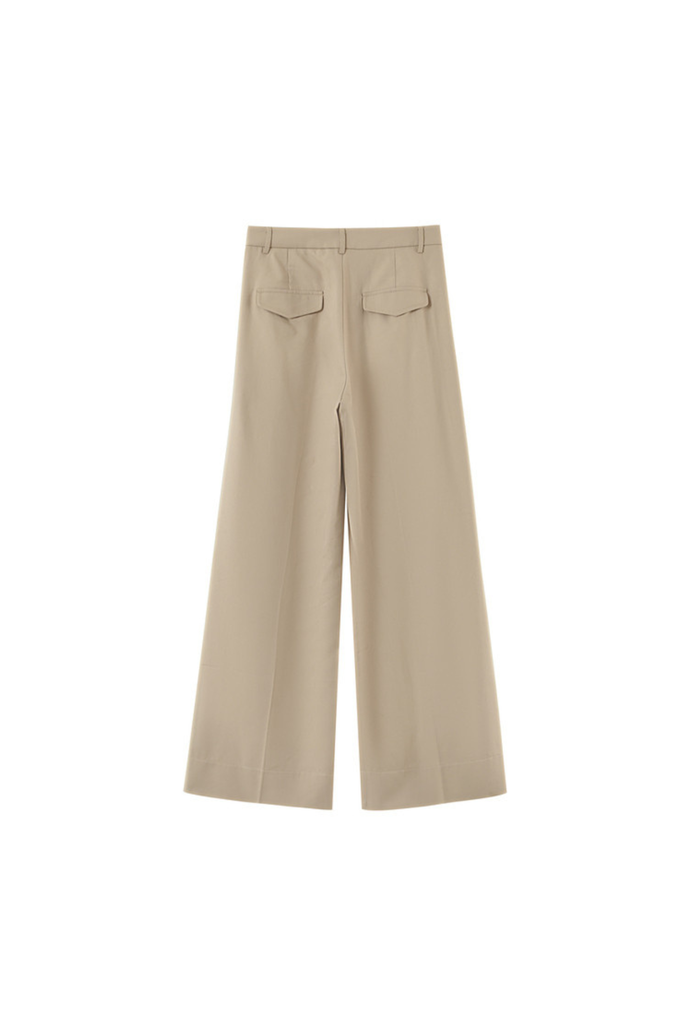 Grace & Mila peter pants in beige. Back flatlay view