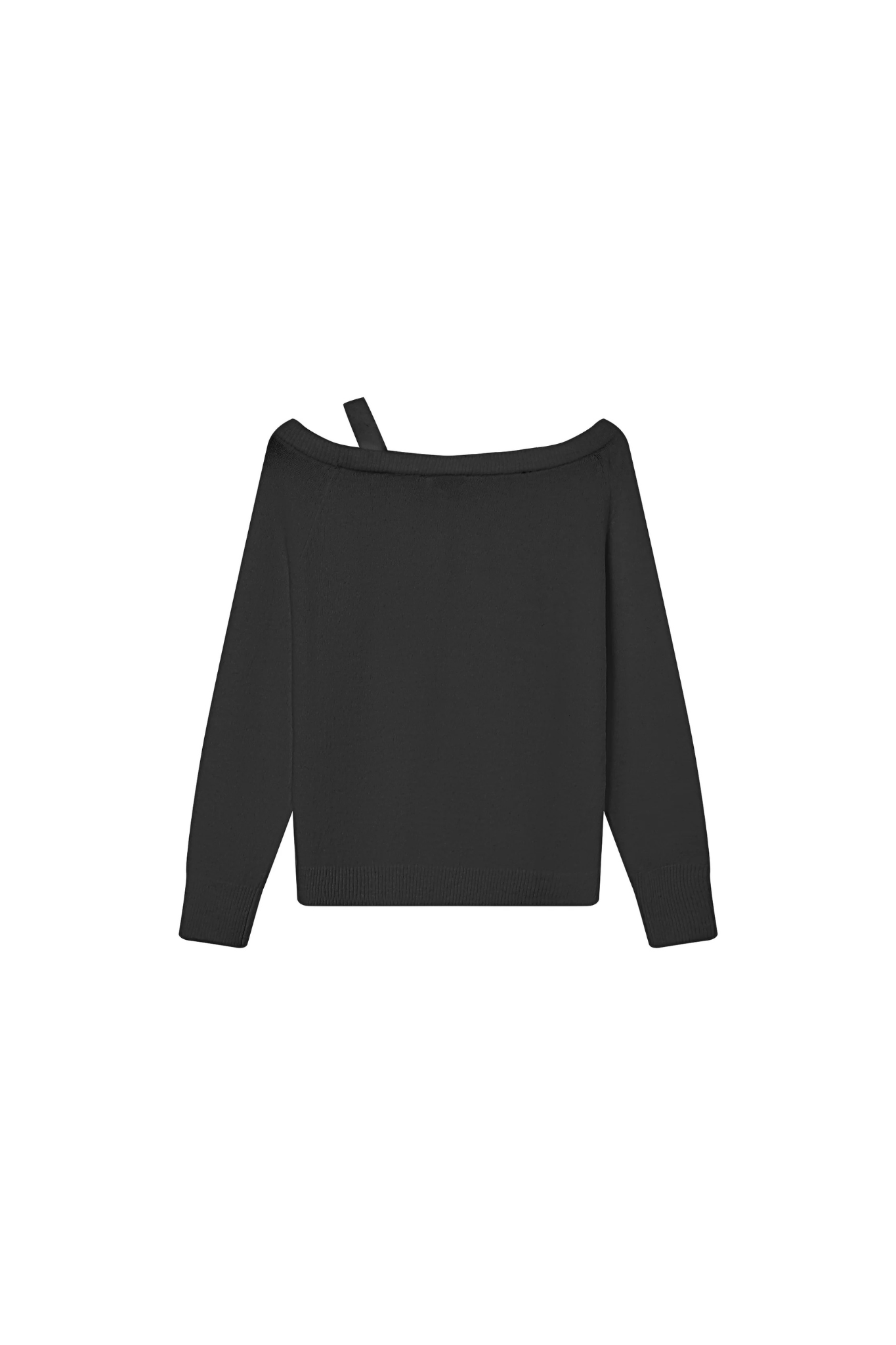 SAMANTHA OFF SHOULDER SWEATER - ANTHRACITE