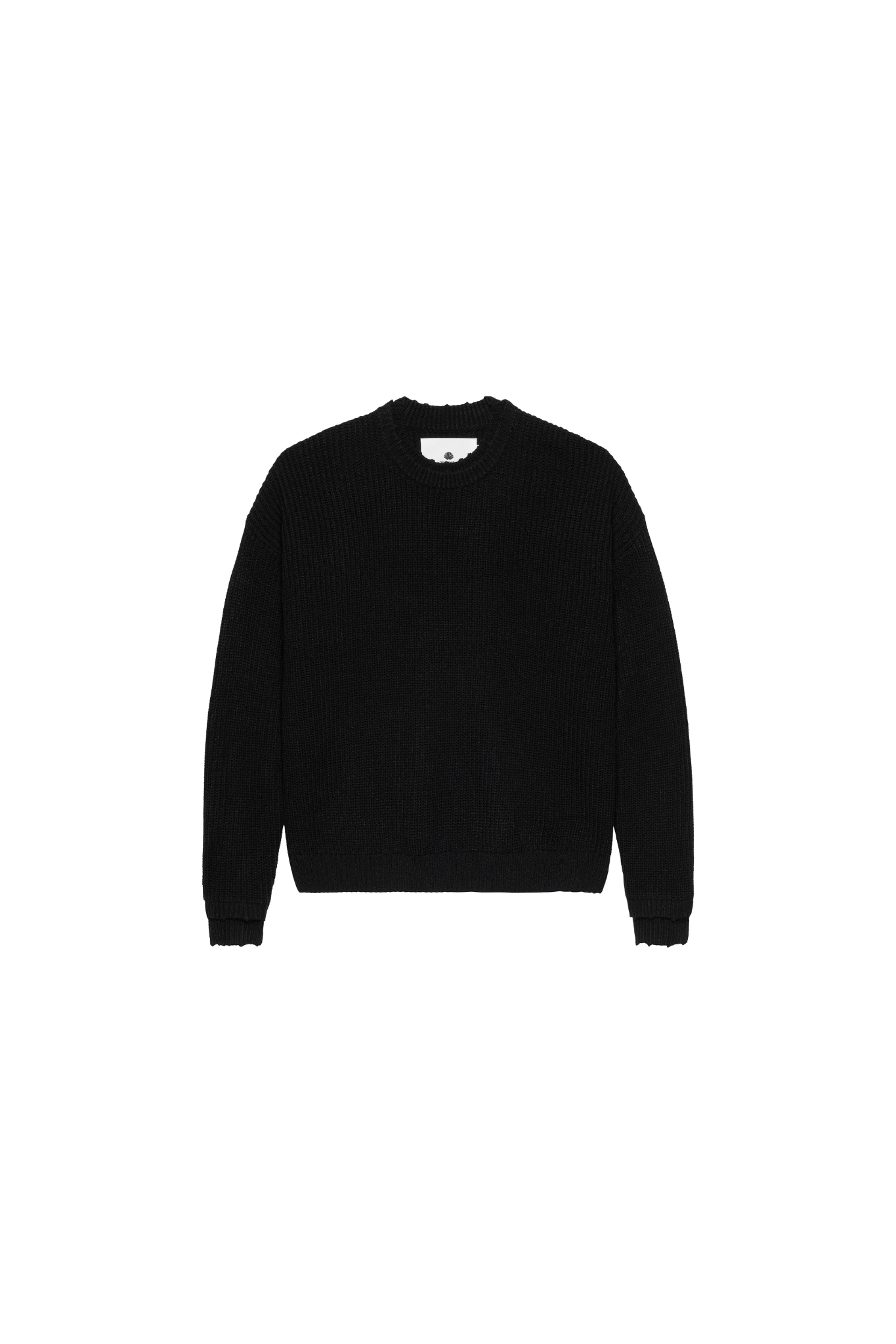 LOGO KNIT RAW EDGE - BLACK/WHITE