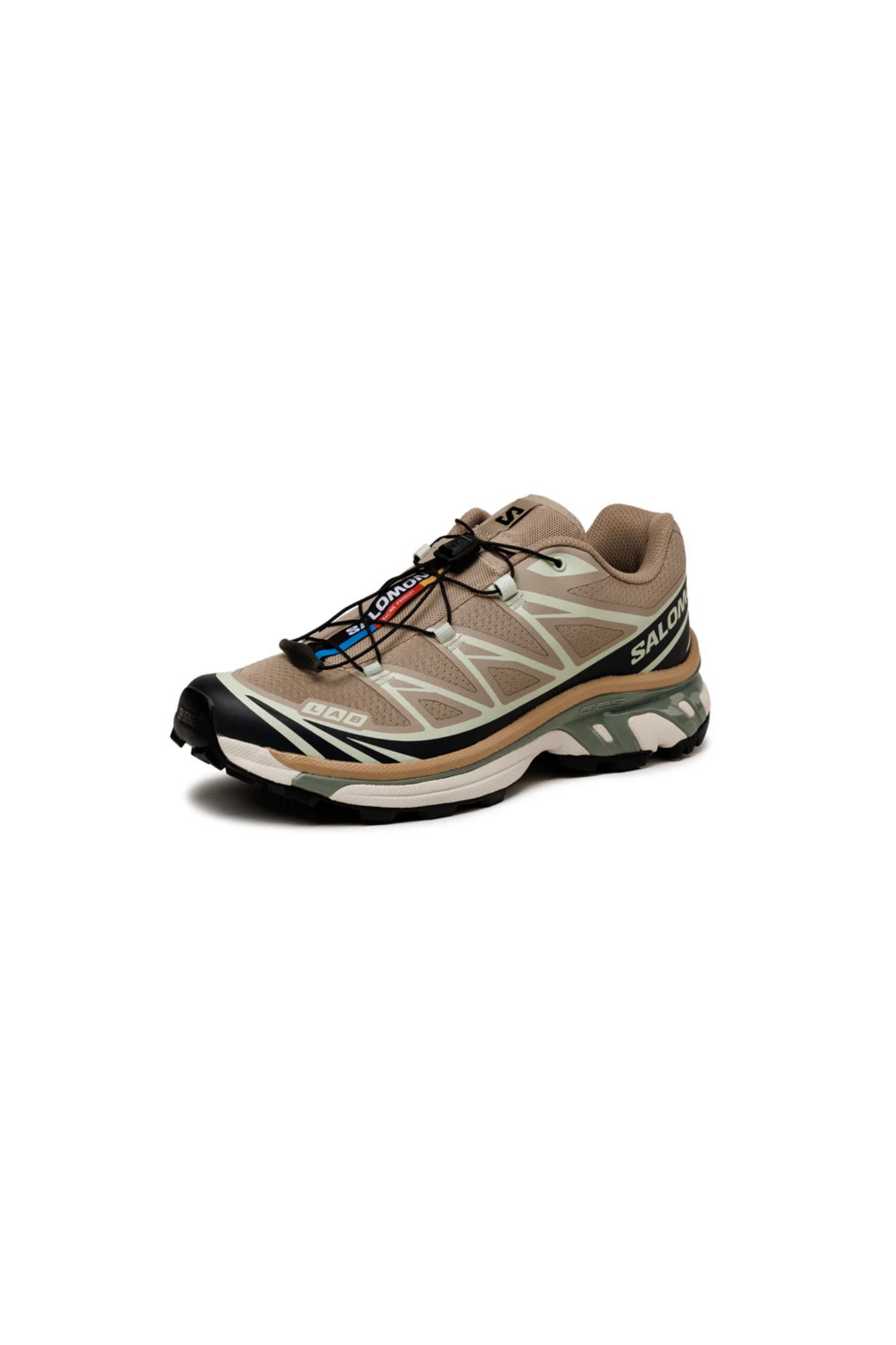SALOMON XT-6 SNEAKERS WOMEN - OXFORD TAN/CARBON/CLEARLY AQUA. Side view