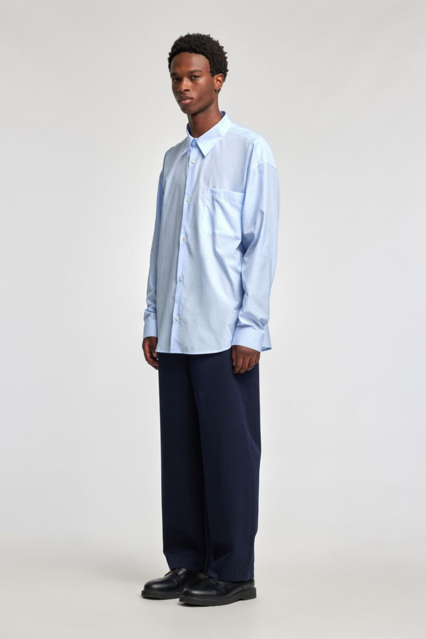 ANRRELAXROAR POPLIN SHIRT LONG SLEEVE - CASHMERE BLUE