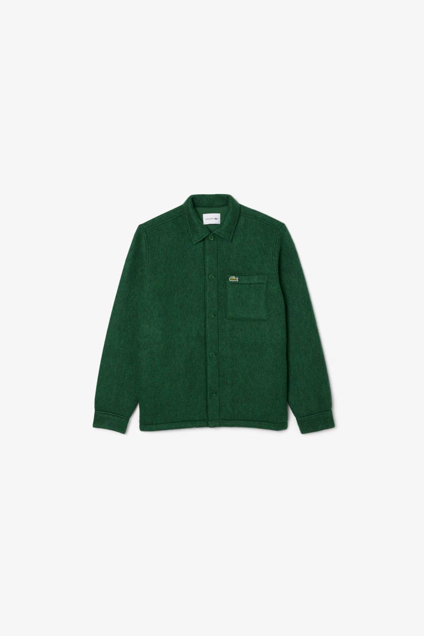 WOOL BLENDED FELT SHIRT - GREEN