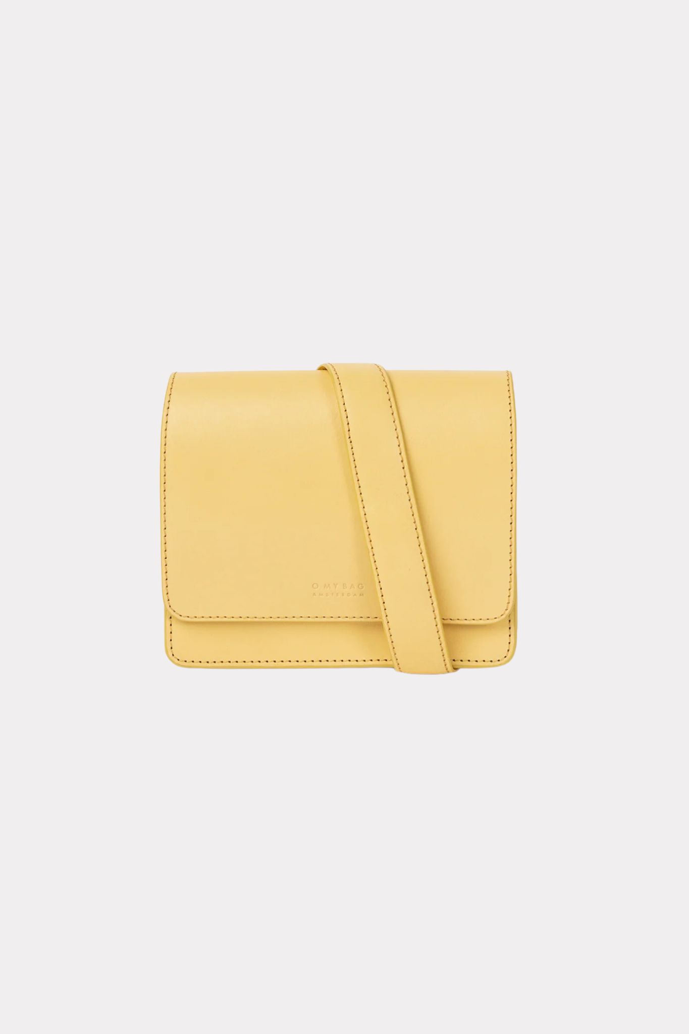 O MY BAG audrey mini bag in butter yellow leather. Front view