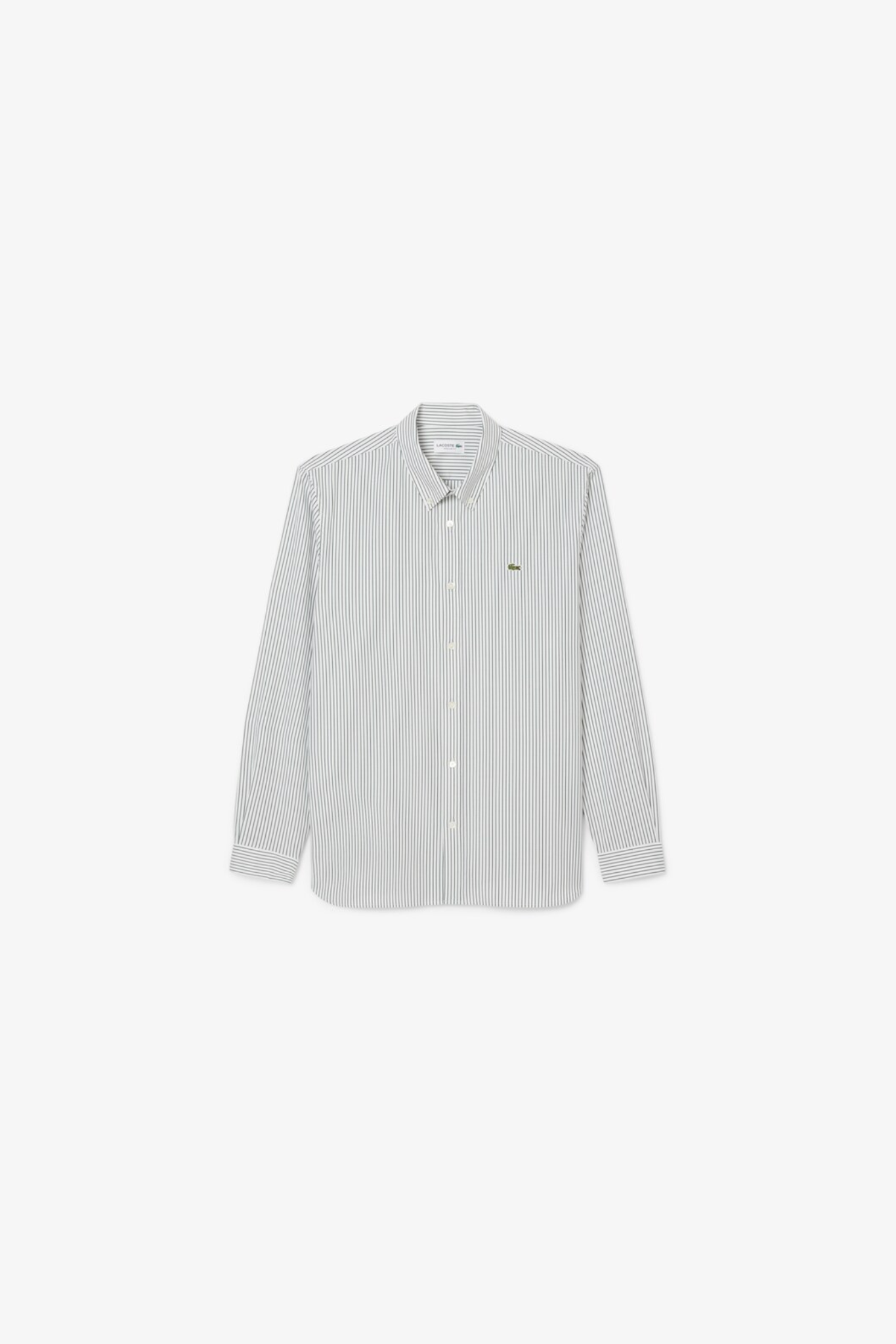 STRIPED PINPOINT SHIRT - WHITE/GREEN