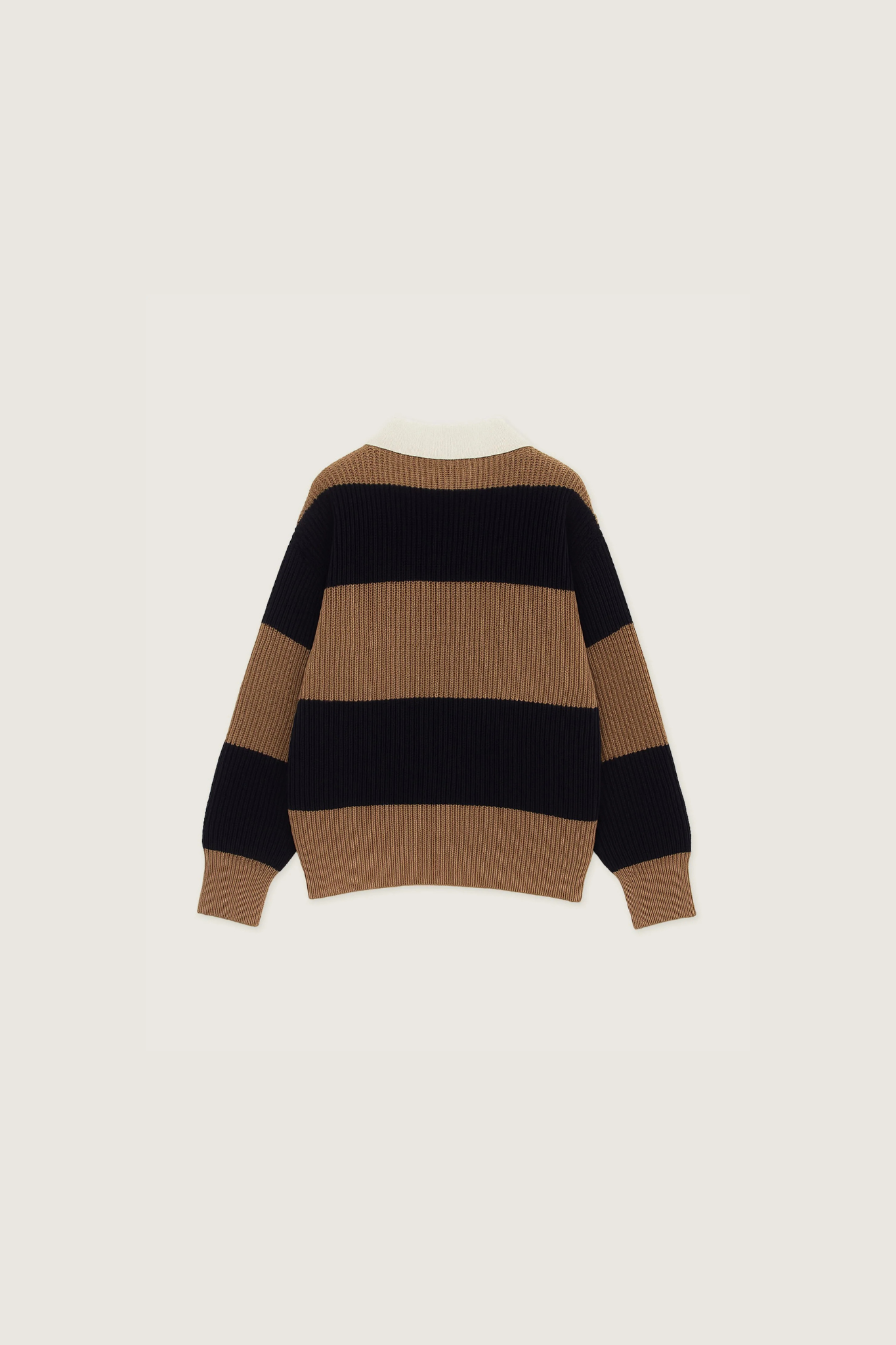 LOTU STRIPED POLO SWEATER - NAVY STRIPED