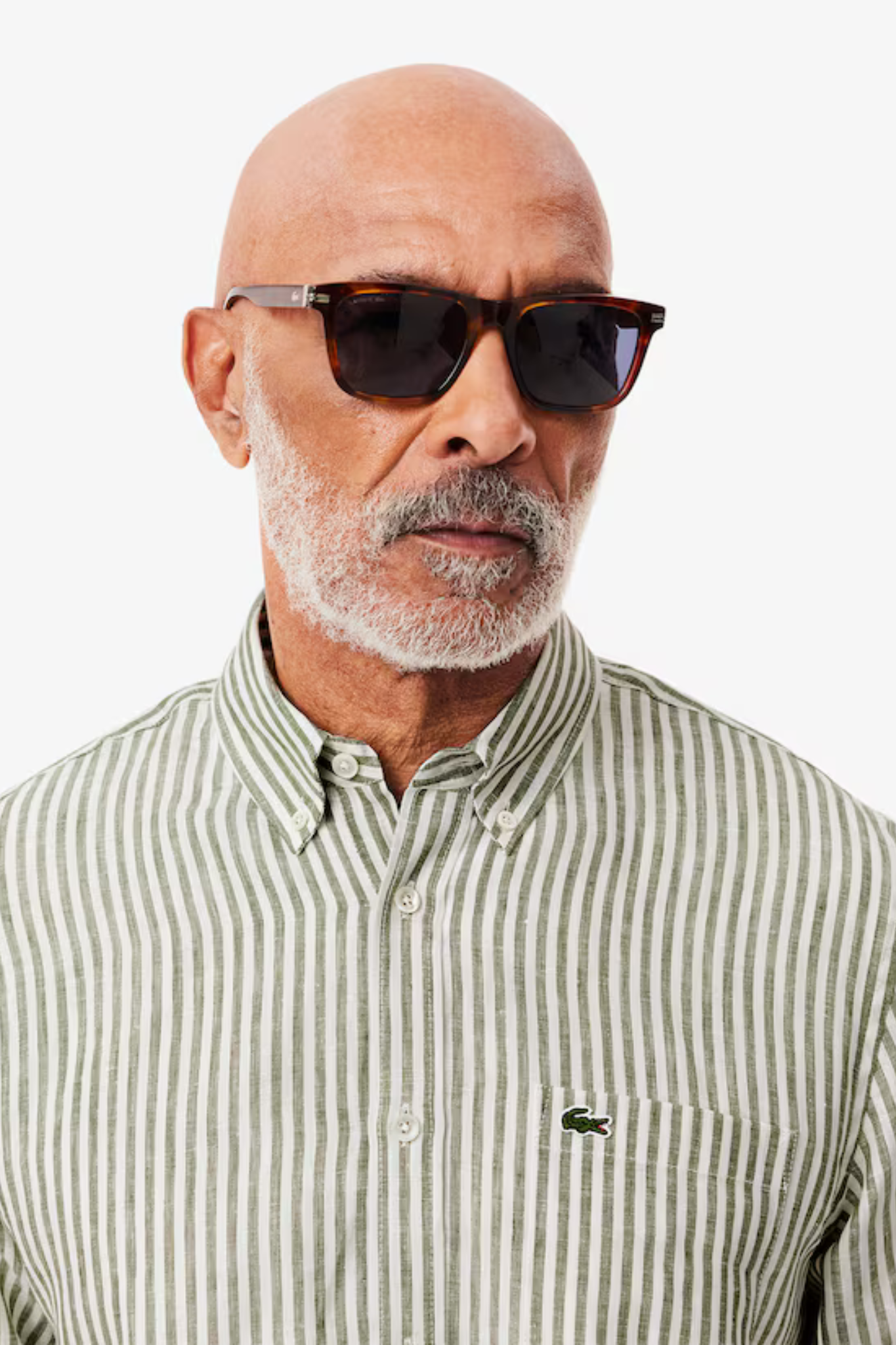 CH6985 L/S WOVEN SHIRT - KHAKI/WHITE