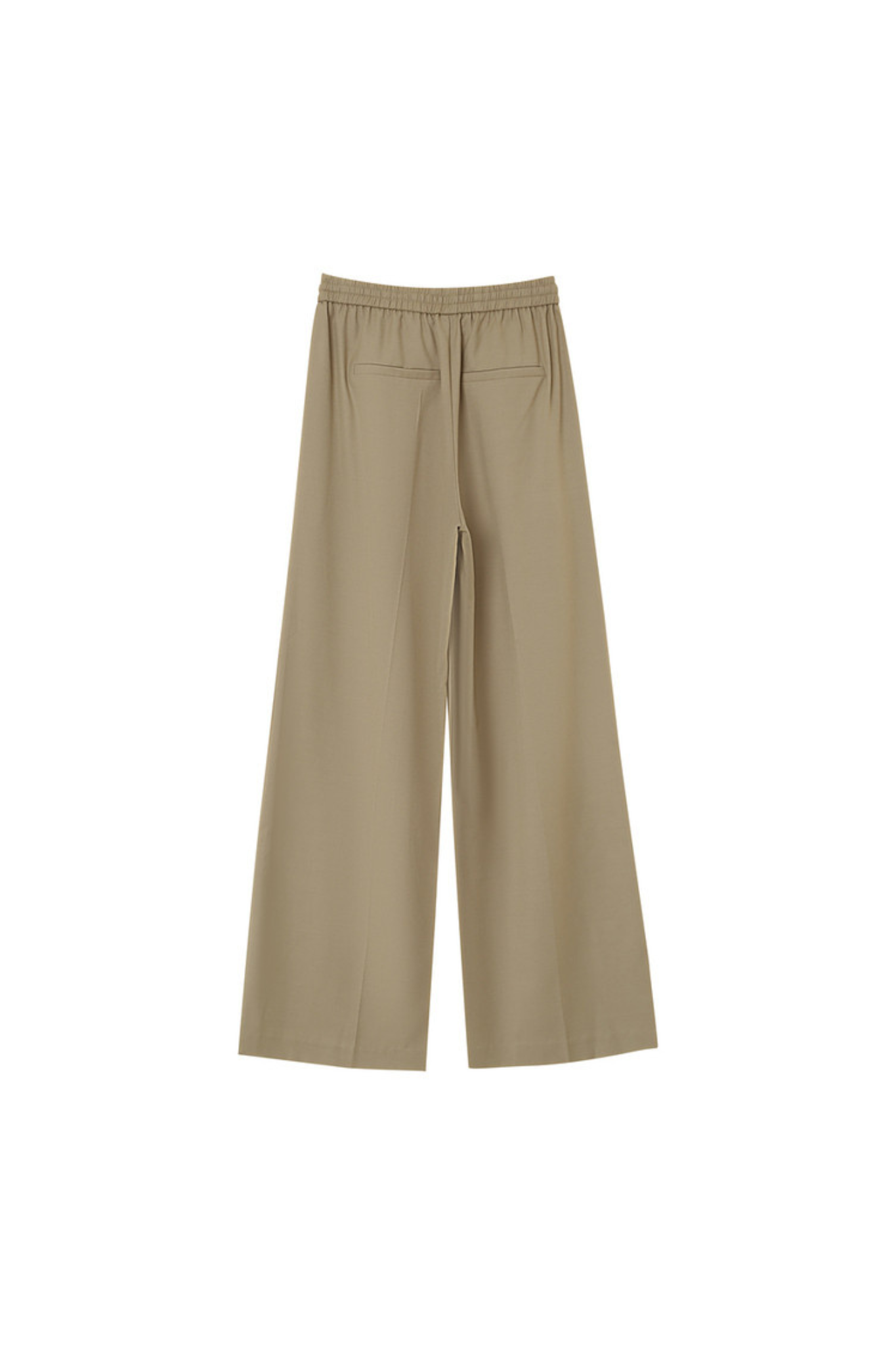 Grace & Mila petro pants in beige. Back flatlay view